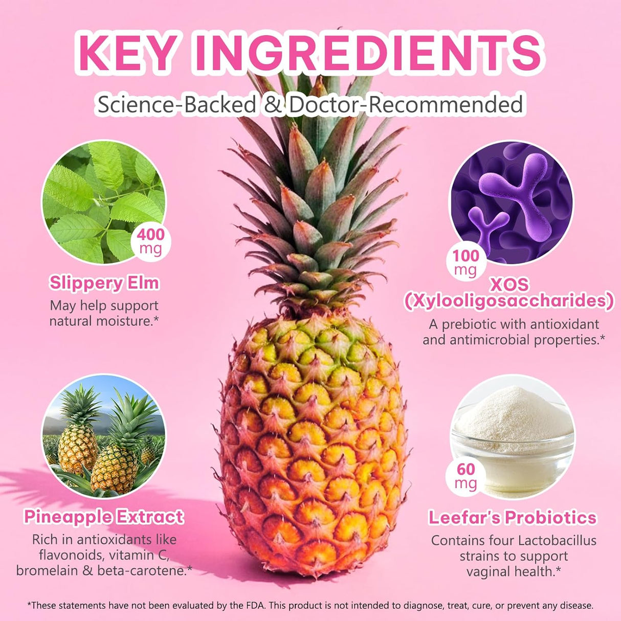 Her Juicy Feminine Probióticos Gummies para Mujeres, 60 unidades