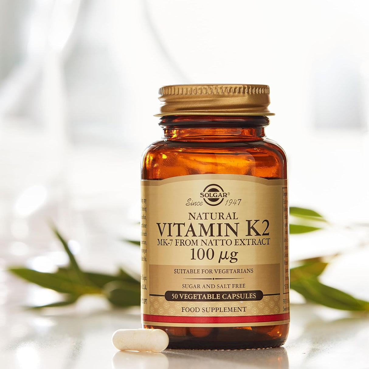 Vitamin K2 MK7 Solgar, 100mcg, Hueso, 50 cápsulas
