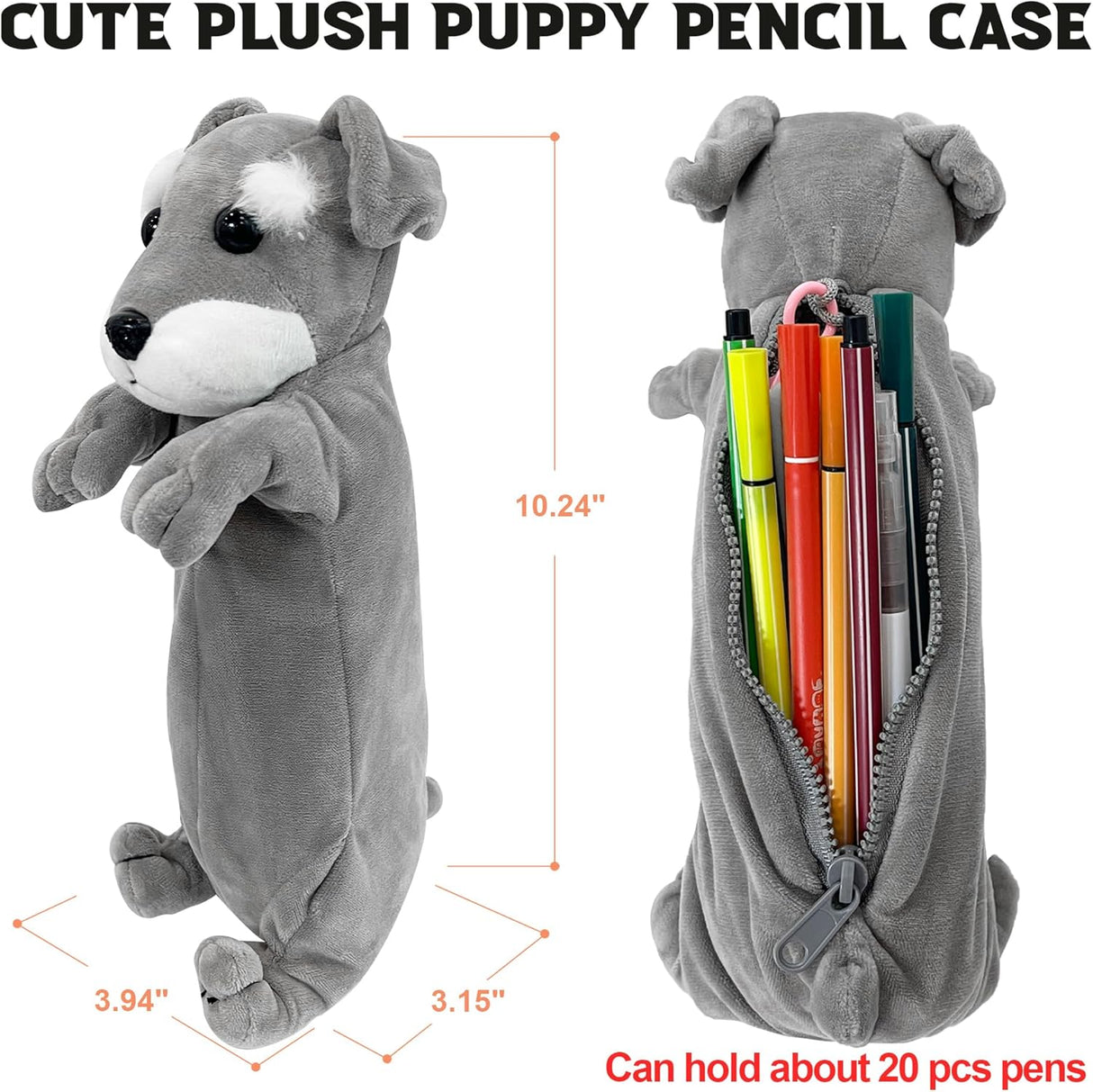 Estuche para Niños 3D de Peluche Animal Perro Dinosaurio