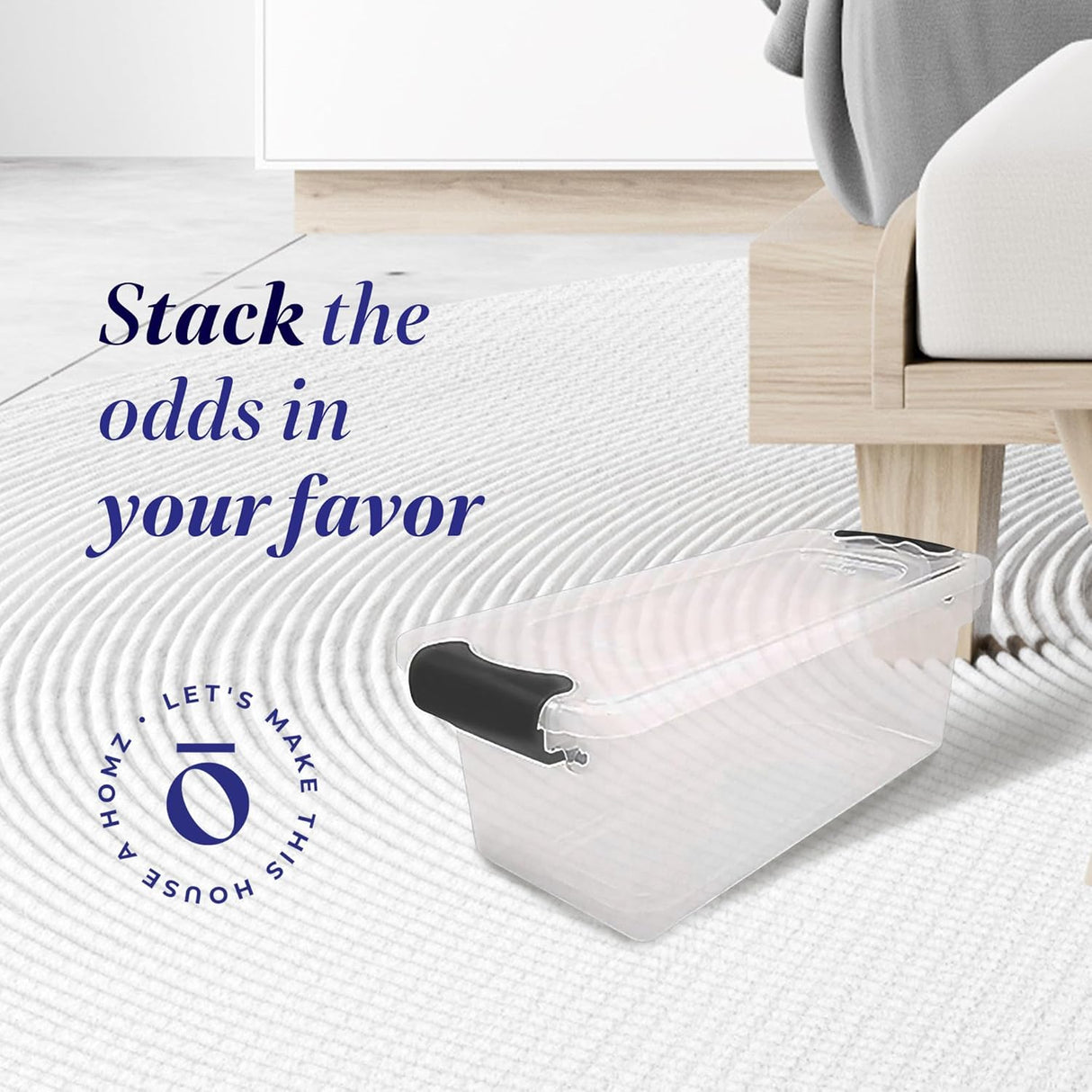 Bandejas de almacenamiento plásticas con tapa, 7.5 Quart, 5 Pack