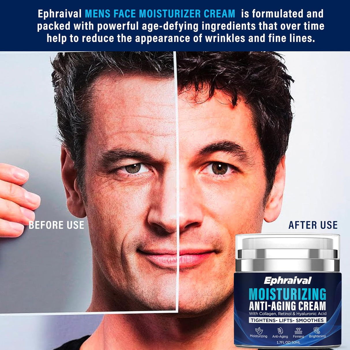 Crema hidratante facial Ephraival para hombre día y noche