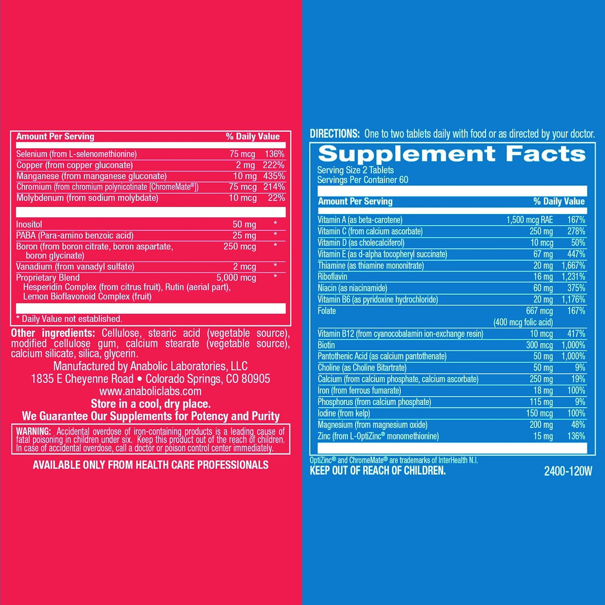 Suplemento Multivitamínico diario para hombres y mujeres