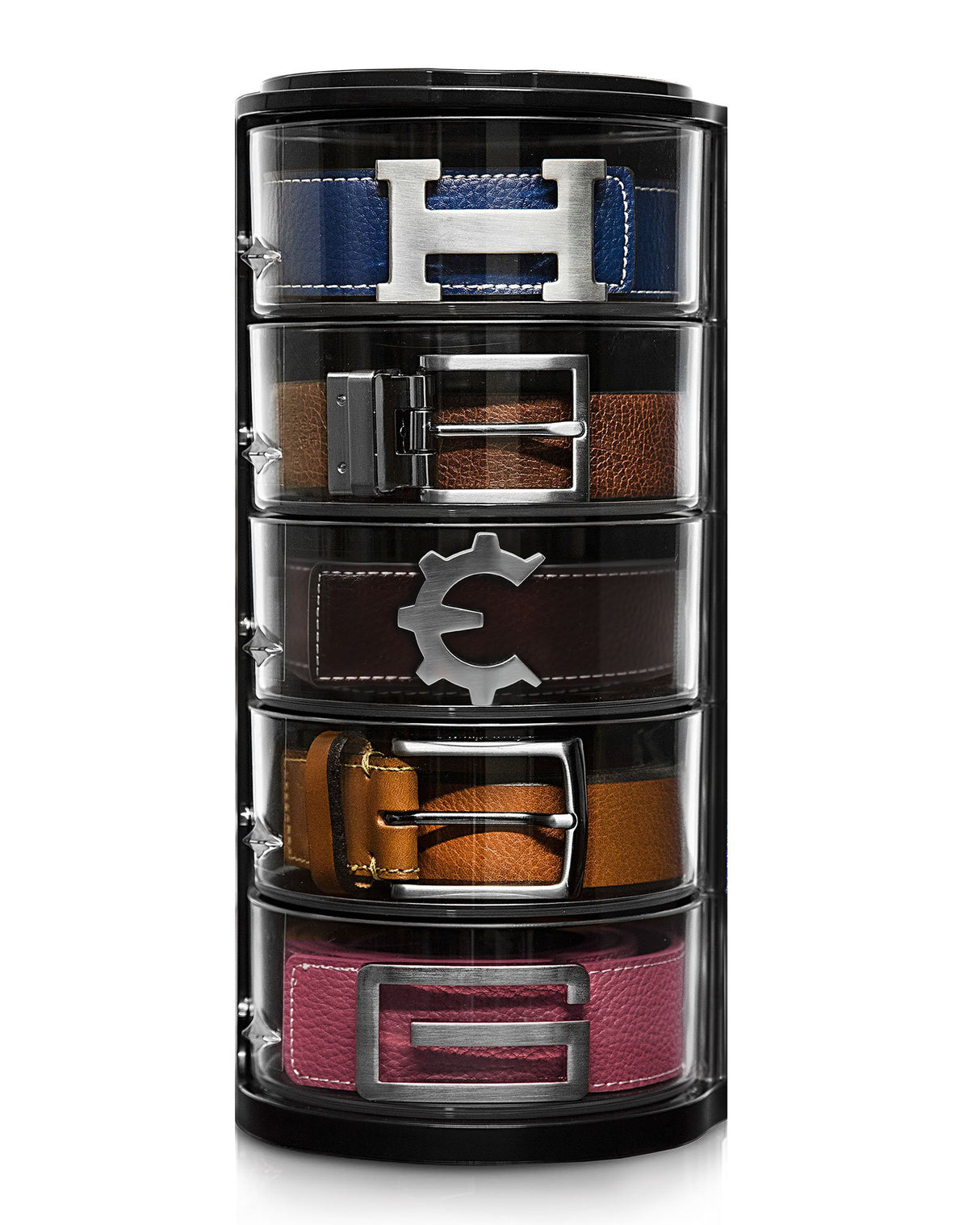 Organizador de cinturones organizador de acrílico y pantalla