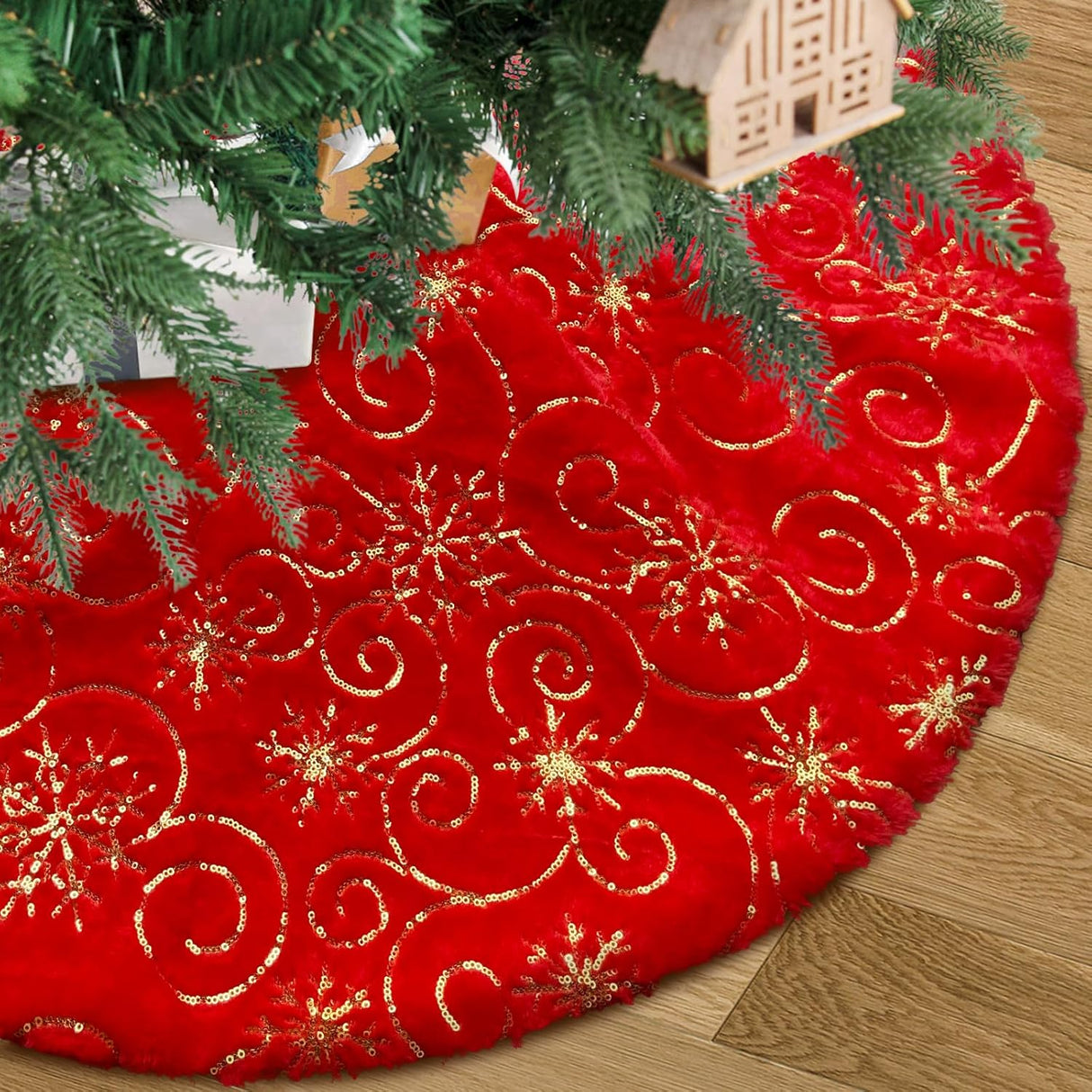 Funda de árbol de Navidad, decorativa, con copos de nieve, 78cm