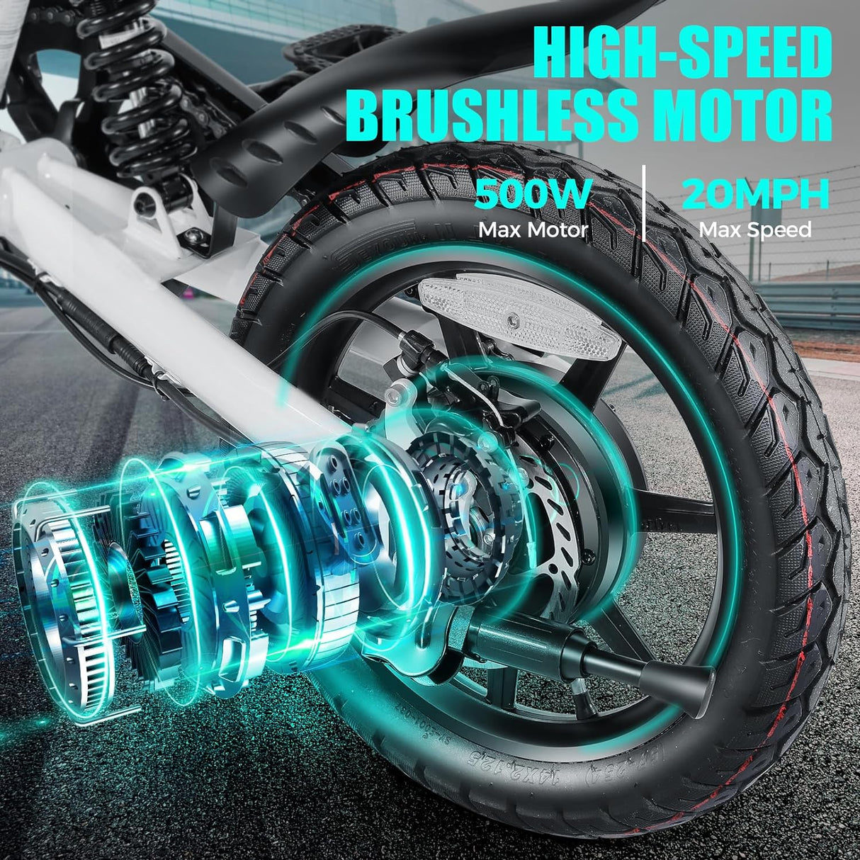 Bicicleta eléctrica plegable ANCHEER 20MPH, 374Wh, 14