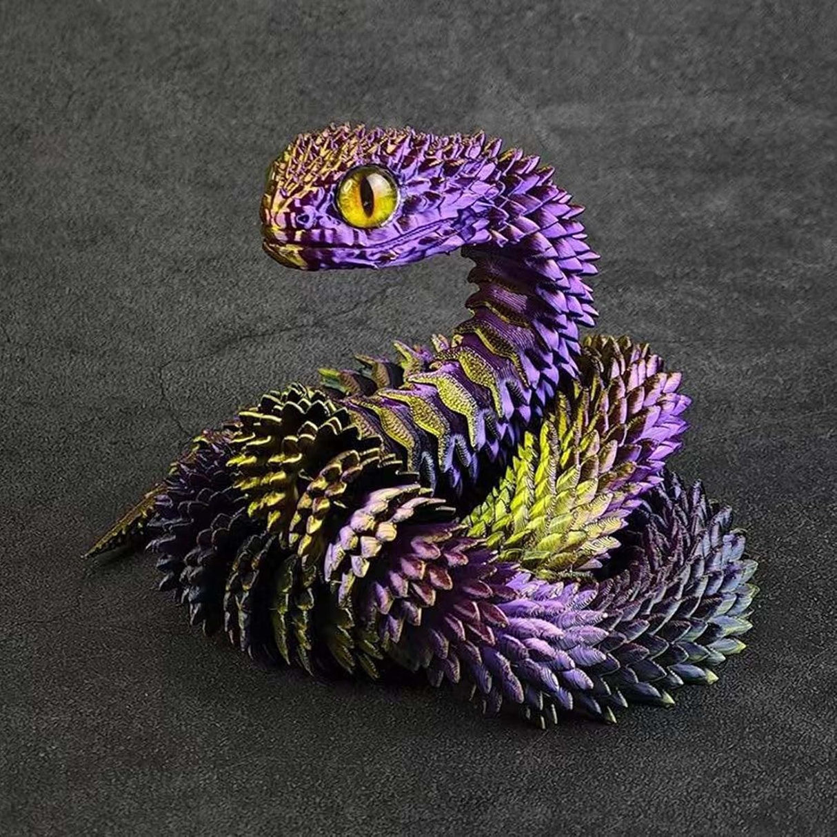 Juguete de serpiente impresa en 3D, flexible y articulado