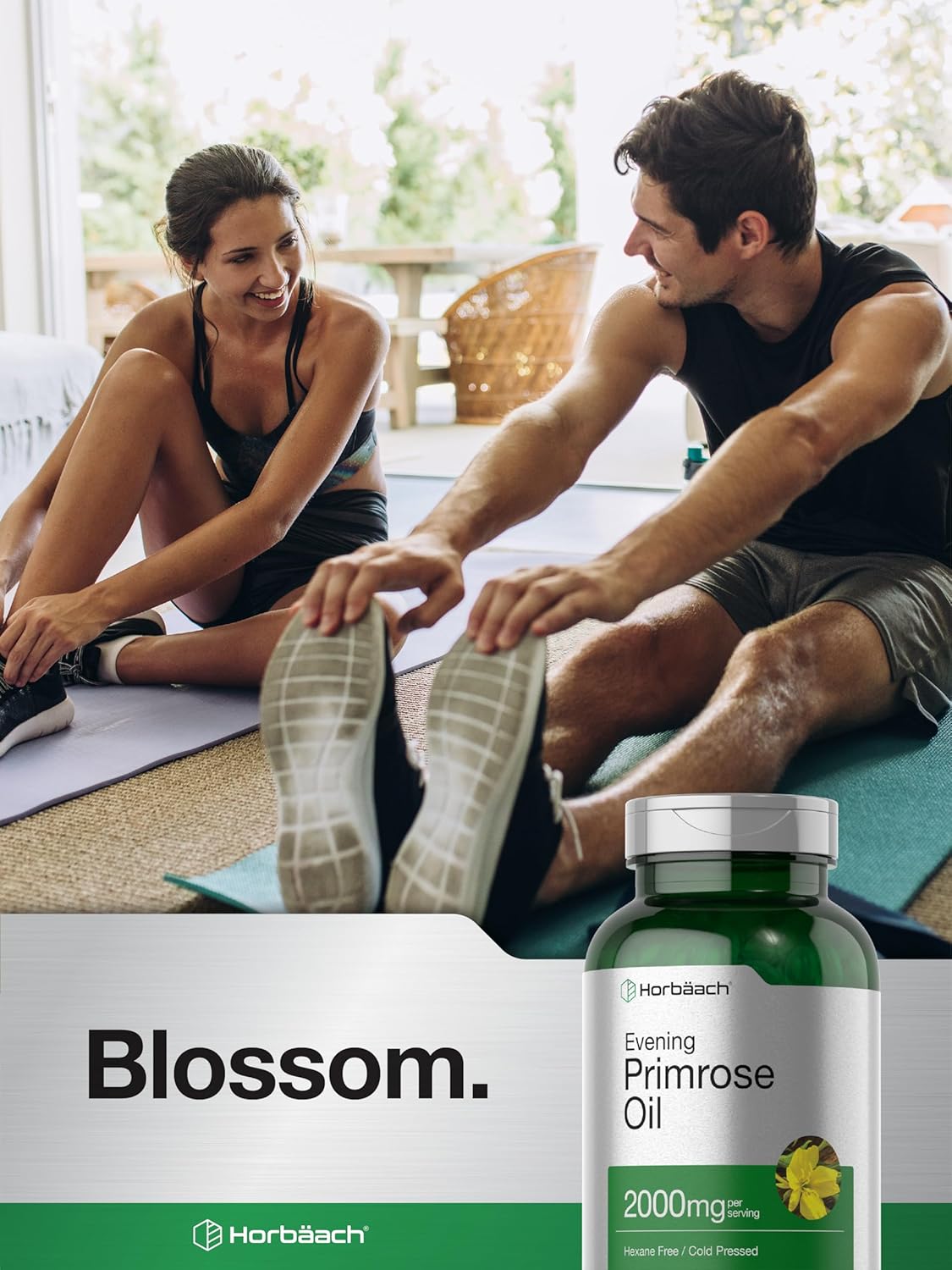 Suplemento Horbaach Cápsulas de aceite de onagra de 2000 mg