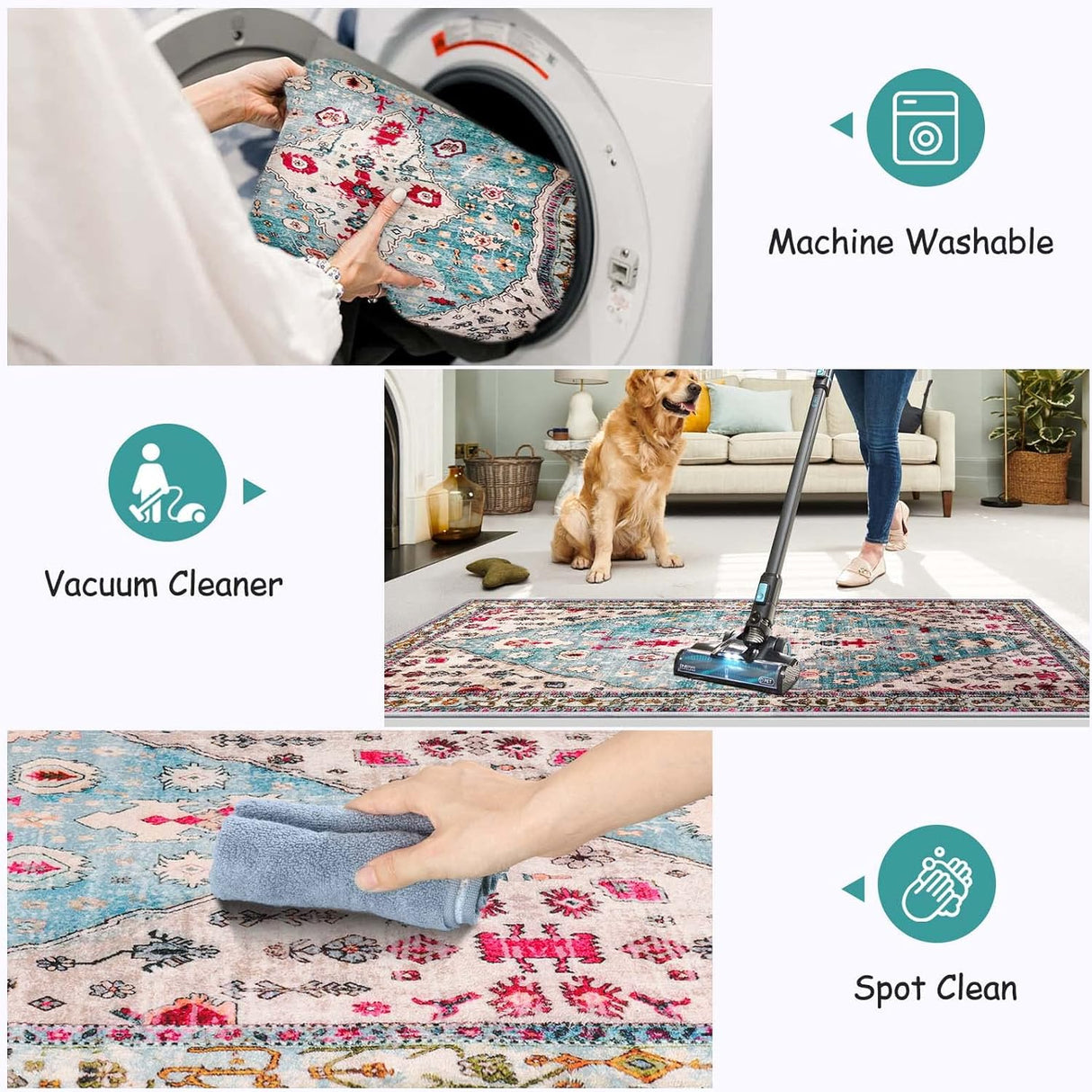 Tapete decorativo tribal bohemia lavable para sala de estar