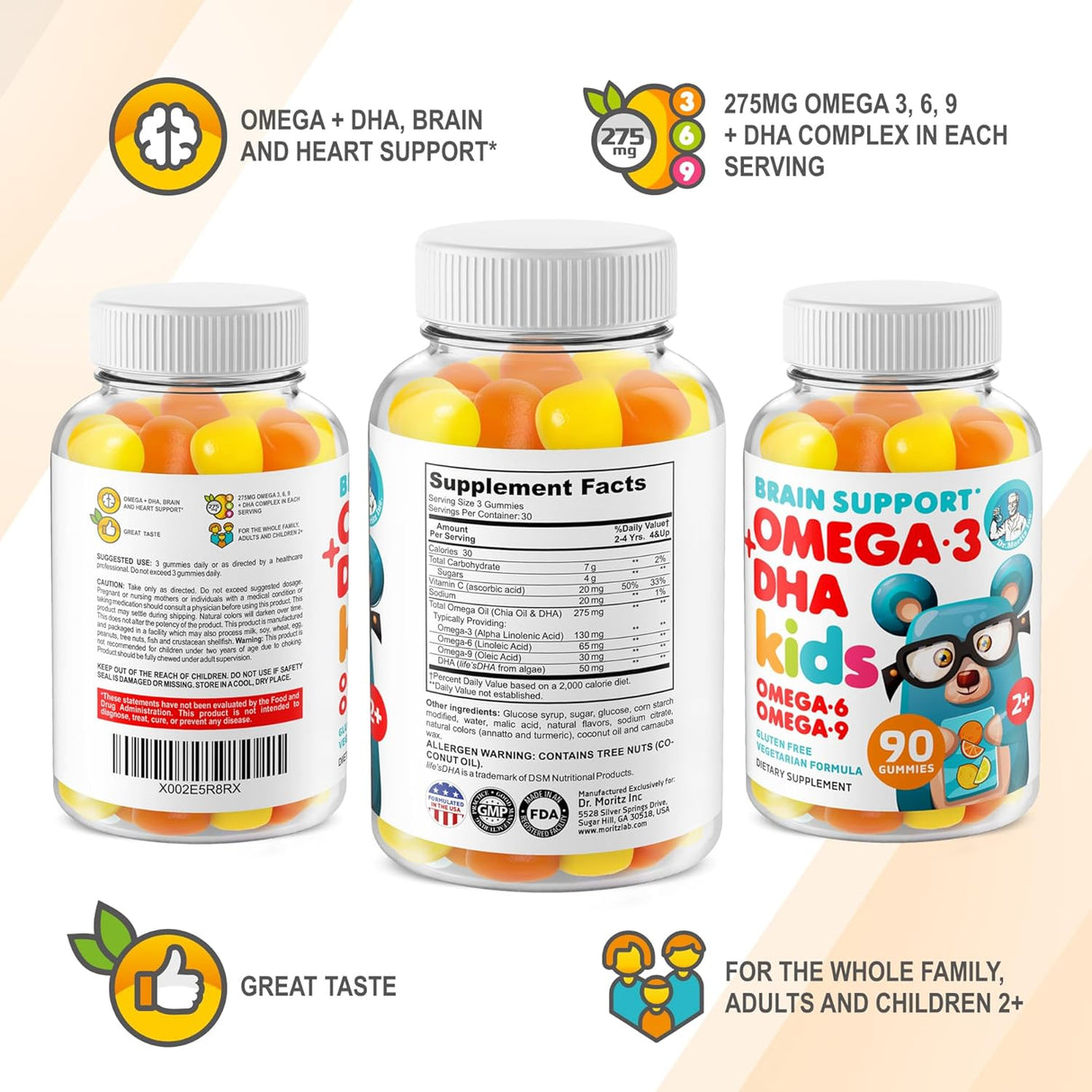 Gomitas Veganas Omega 3 Dr. Moritz Niños 90u