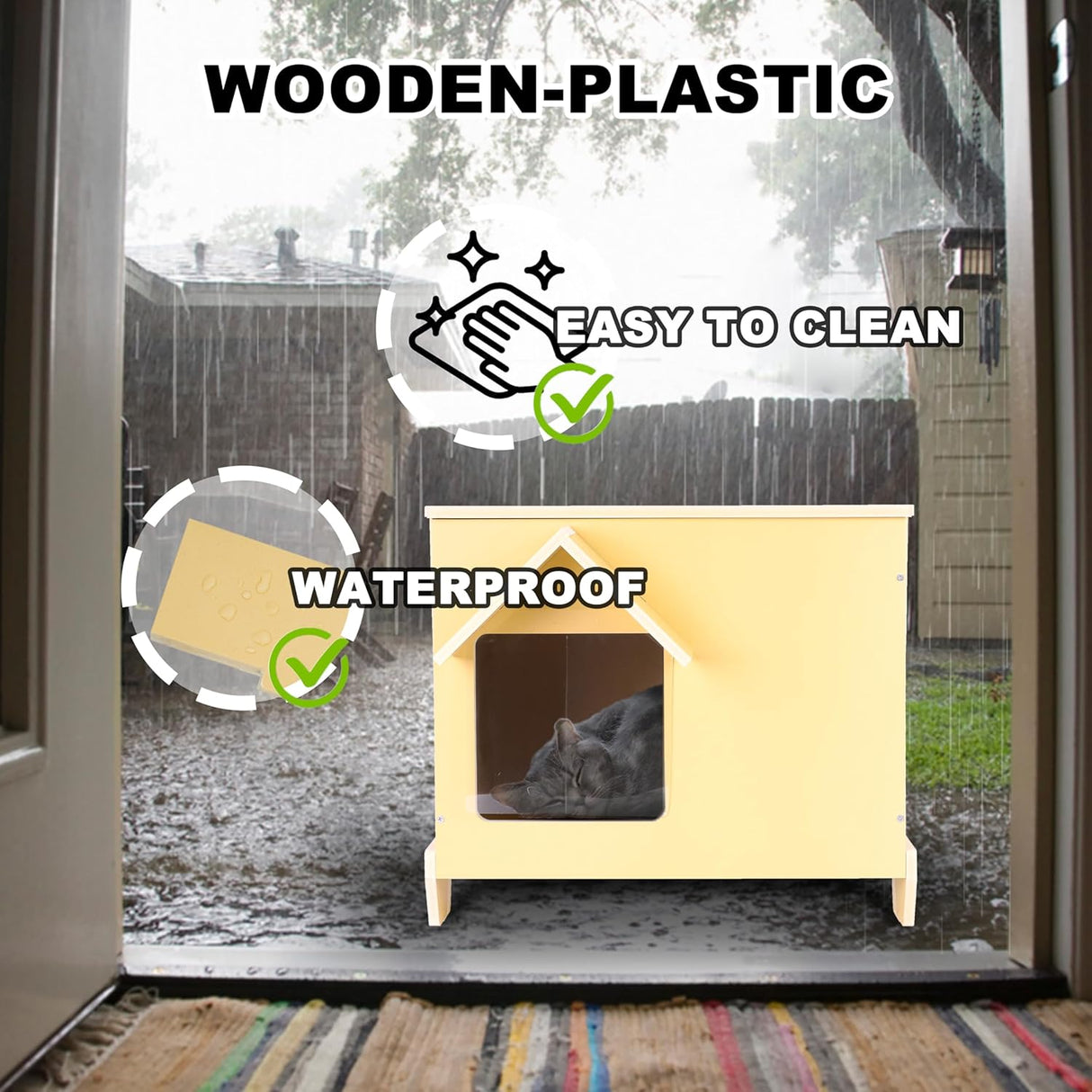 Casa para Gatos Exterior, Refugio Feral, Aislada, Modelo Mejorado