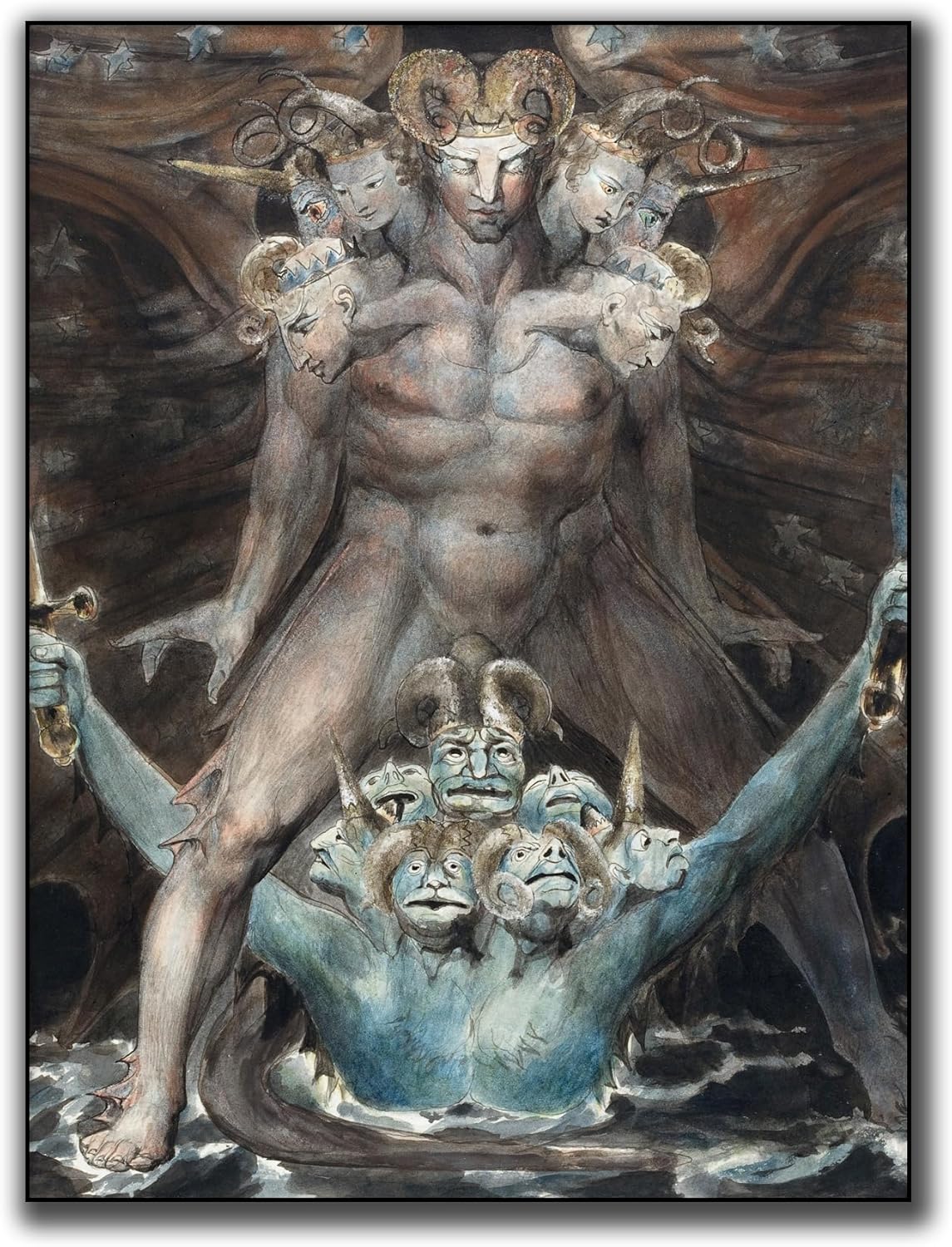William Blake Póster Arte Mural - El Gran Dragón Rojo
