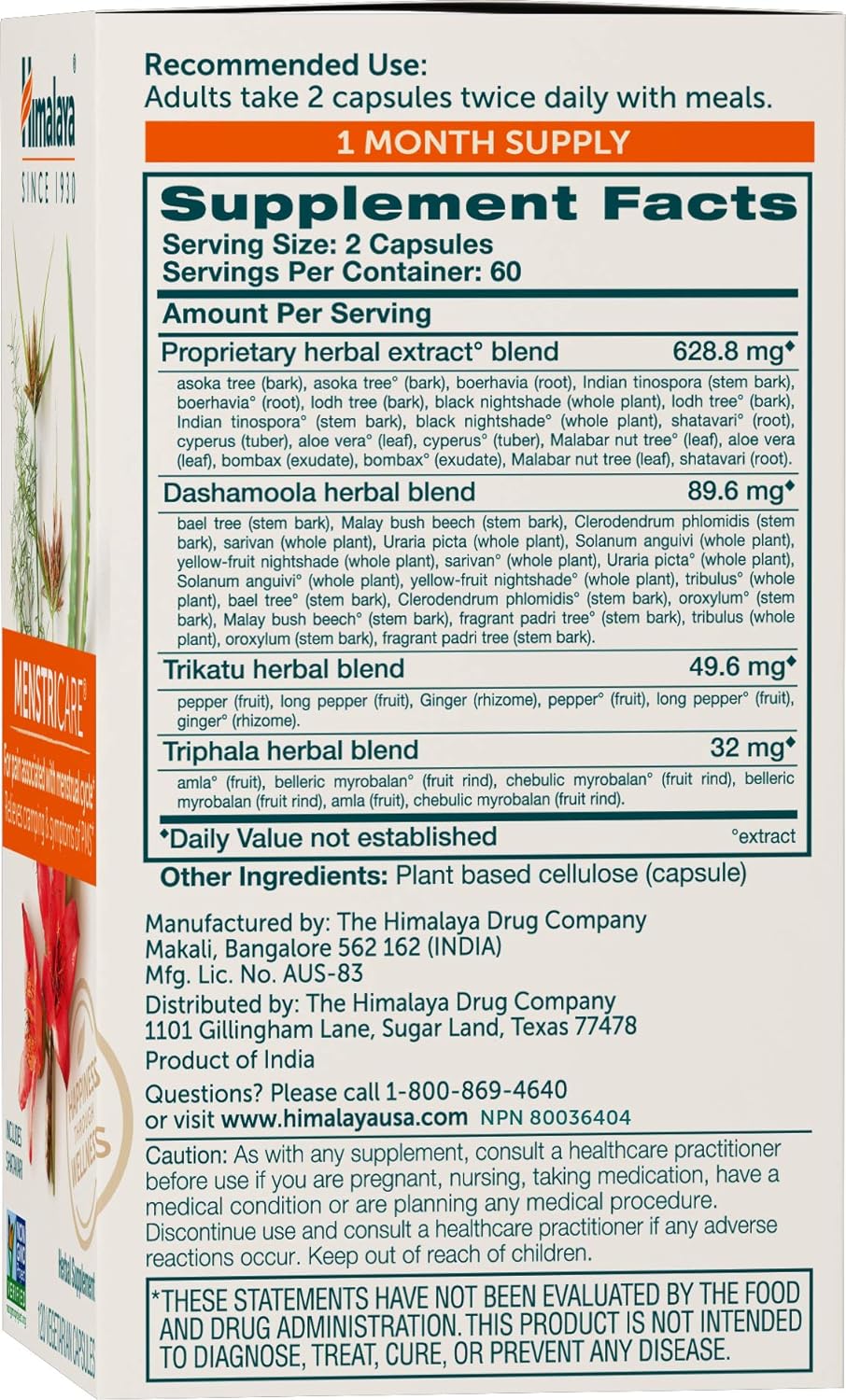 Himalaya MenstriCare para el síndrome premenstrual 120 und