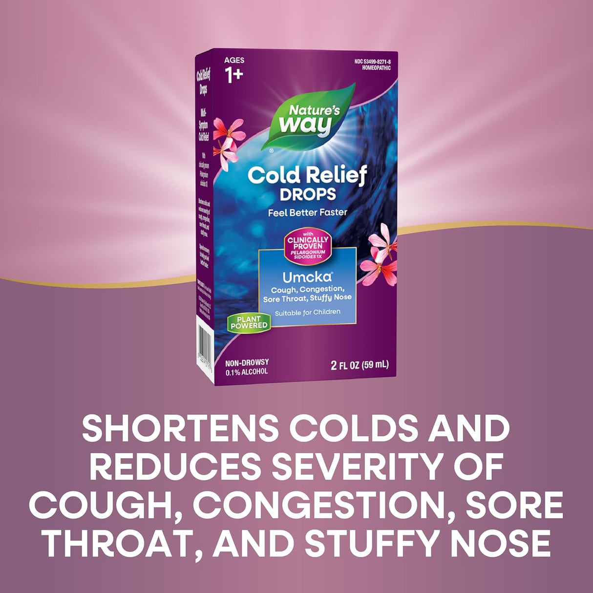 Umcka ColdCare Nature's Way, Alivia resfriados, sin drowsiness, 2 oz