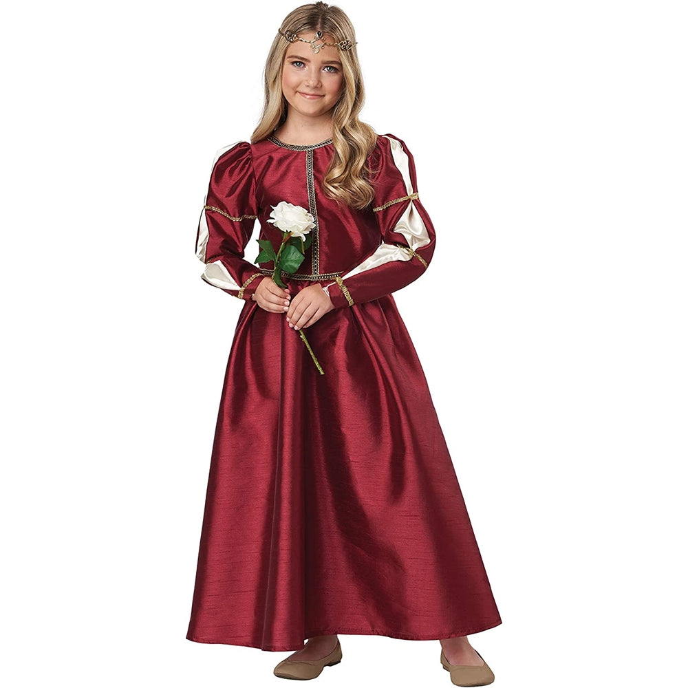 Disfraz de princesa renacentista rojo para niña talla M