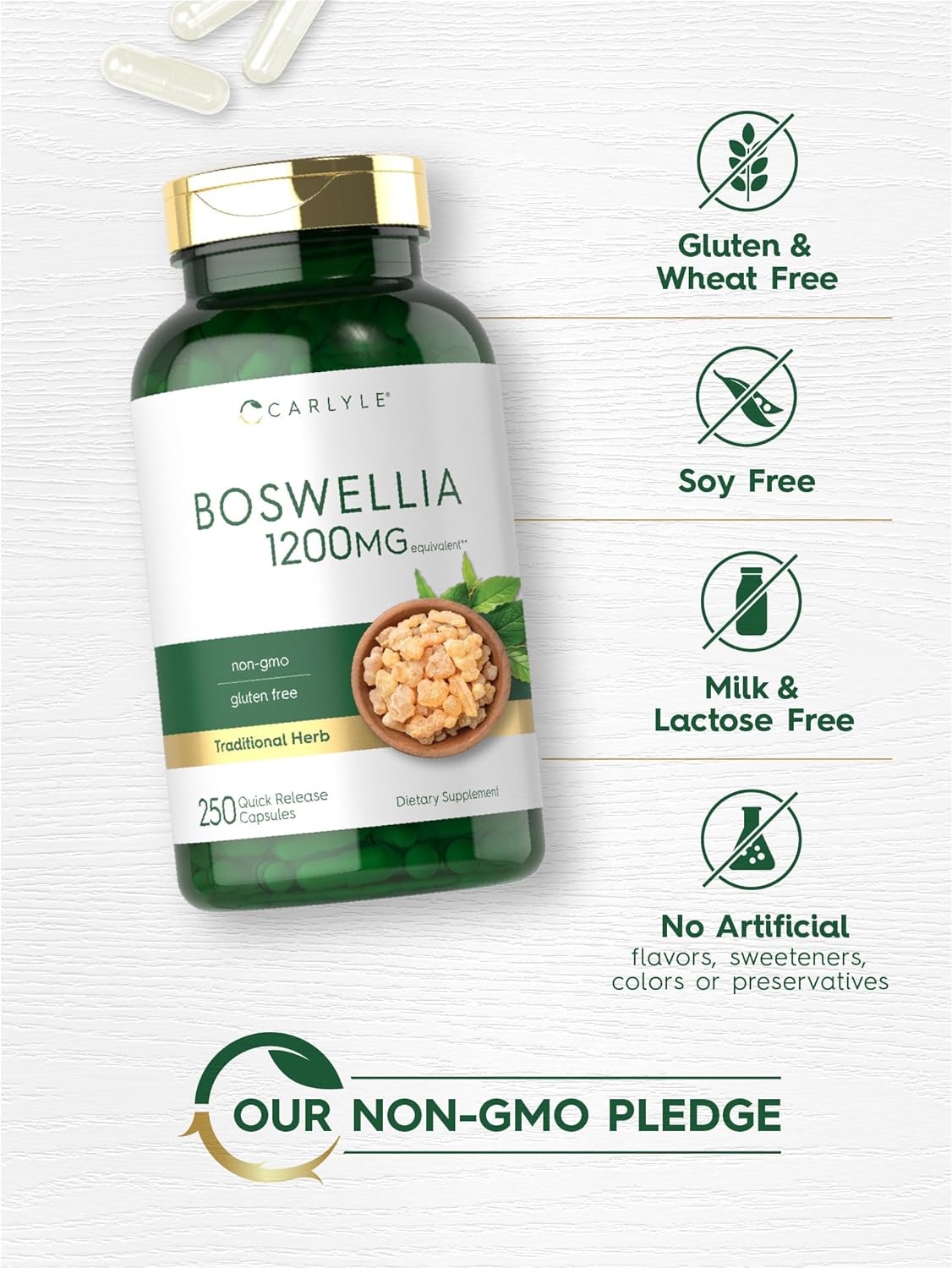 Cápsulas Extracto de Boswellia Serrata con Pimienta Negra 1200mg