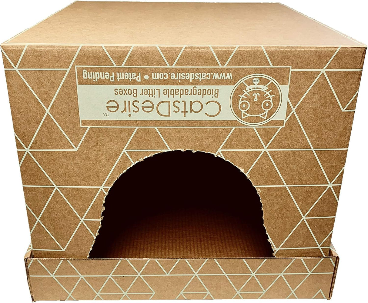 Caja de arena biodegradable de entrada superior o lateral