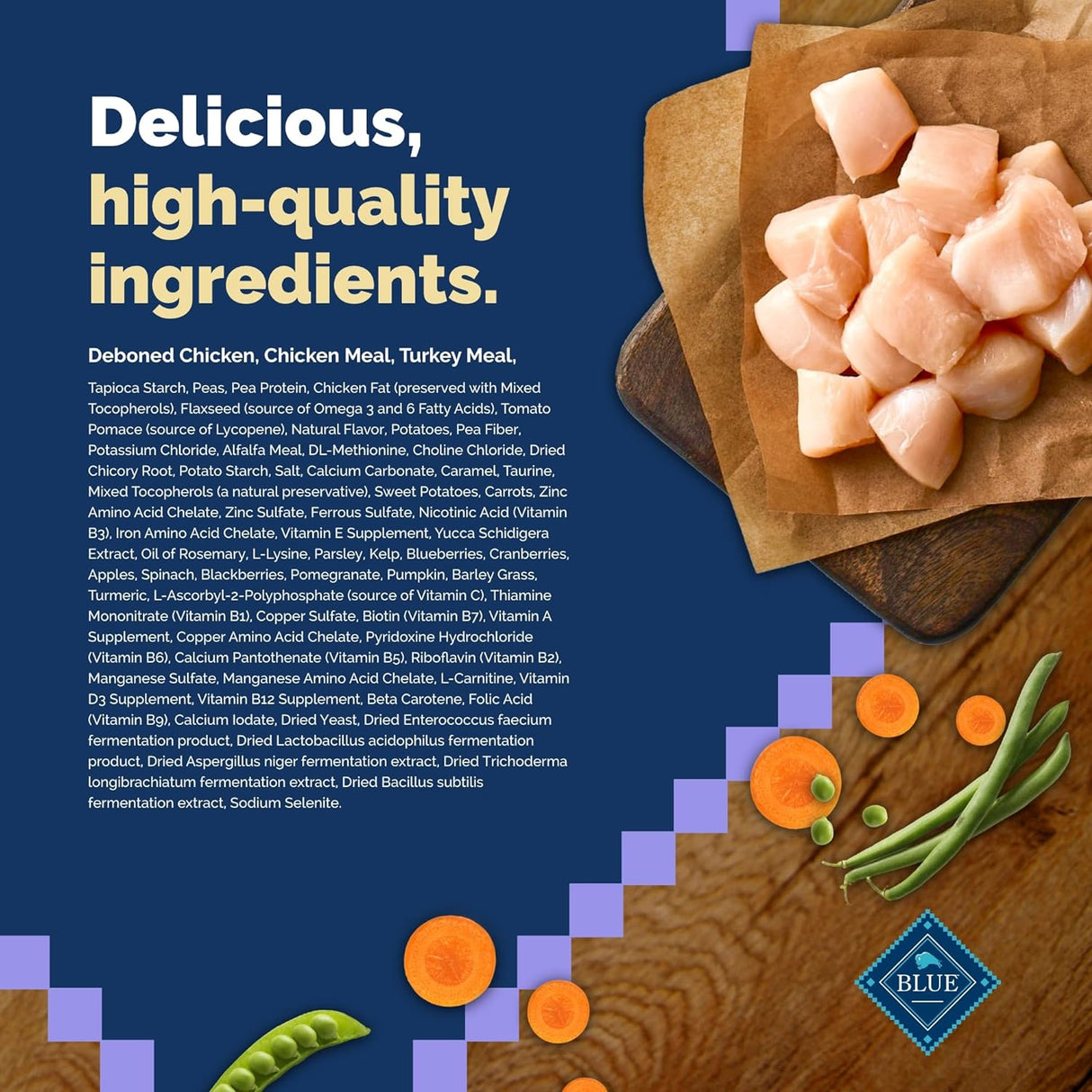 Blue Buffalo Alimento para gatos maduros, receta de pollo natural Wilderness Natural, alimento seco para gatos mayores, bolsa de 5 libras