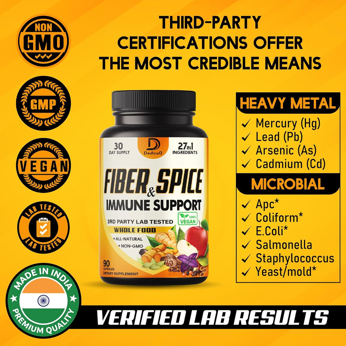 Suplemento de fibra y especias 27 en 1 - 90 cápsulas