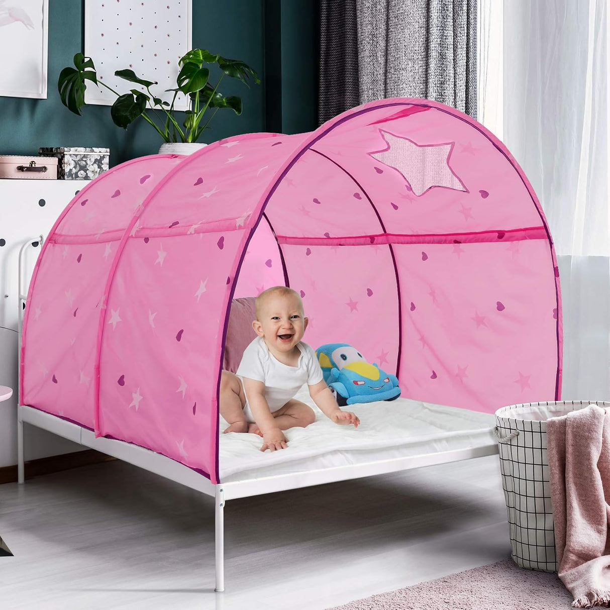 Toldo para cama de ensueño para niños en interiores