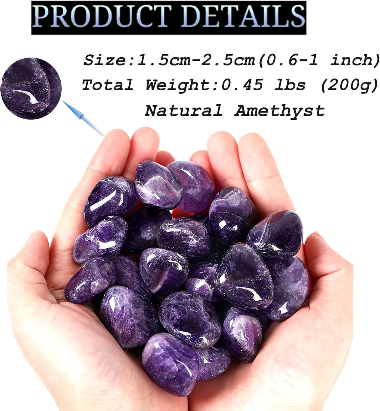 Juego de piedras de cristales curativos de amatista, cristales