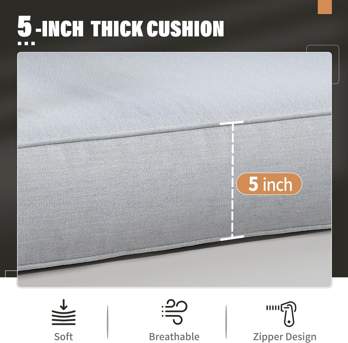 Solaste Juego de muebles de aluminio para patio, 5 piezas, moderno juego de conversación al aire libre, sofá seccional con cojín mejorado y mesa auxiliar, color blanco