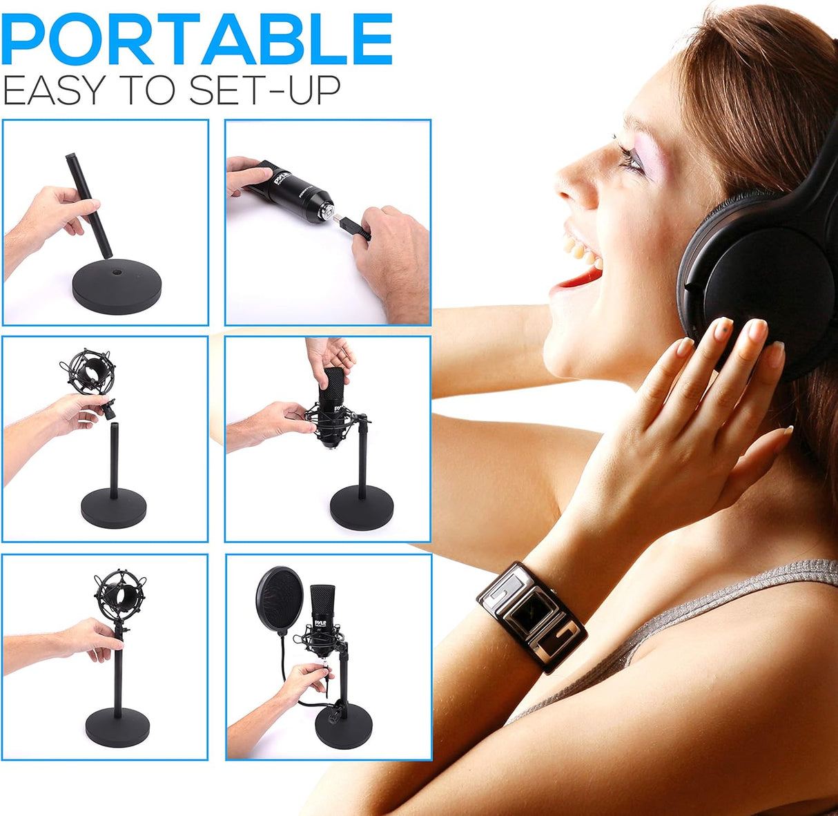 Kit de grabación con micrófono USB PYLE-PRO PDMIKT120