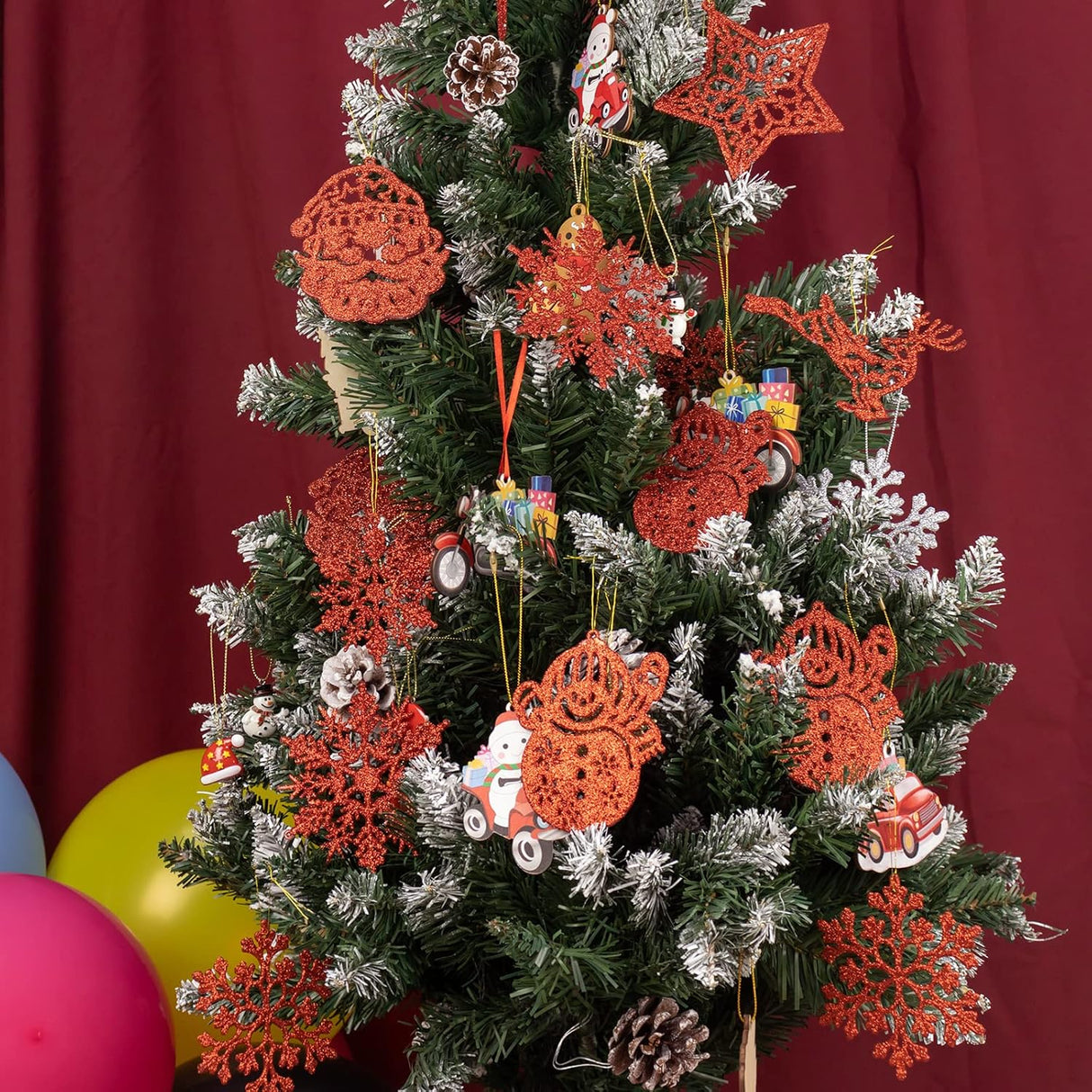 Adornos para árbol de Navidad - 42 piezas, invierno, 2023
