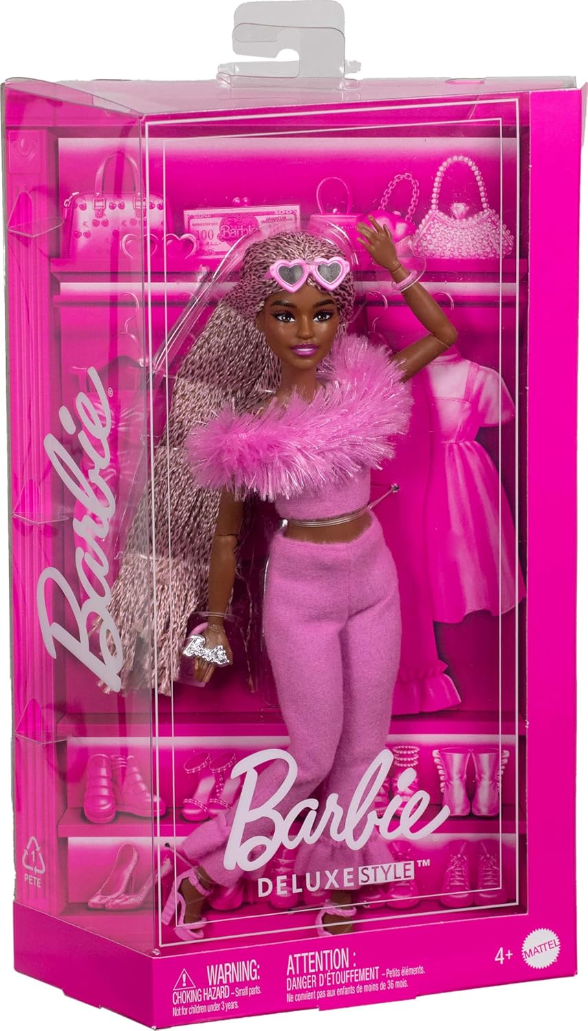 Barbie Deluxe Style Muñeca, Outfit Barbiecore, Trenzas, Accesorios