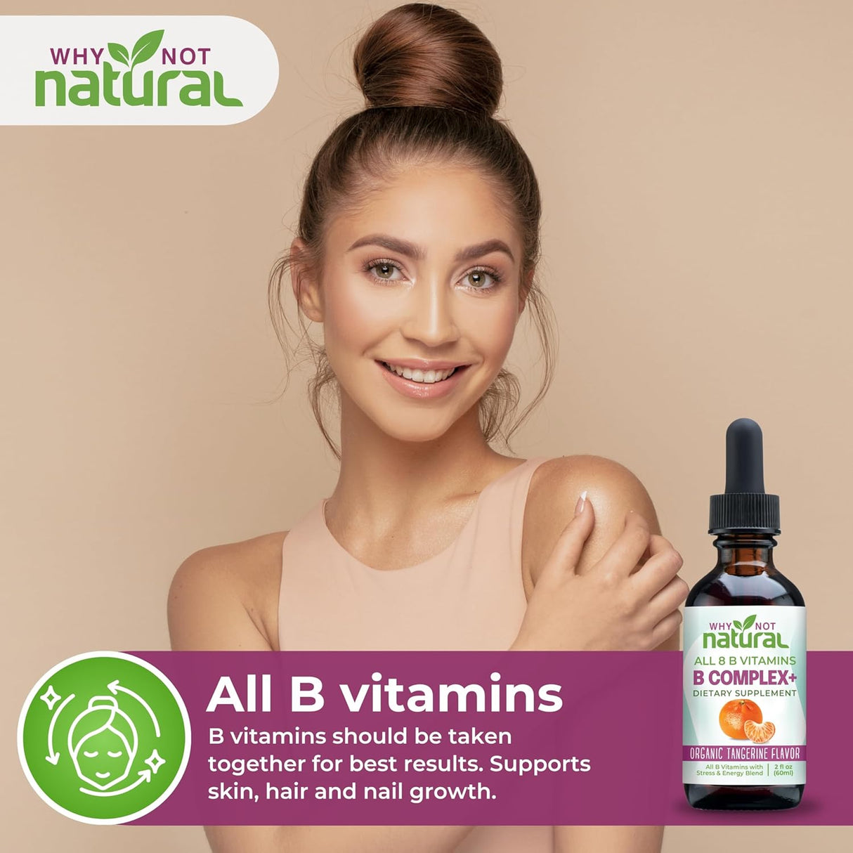 ¿Vitaminas B Líquido Natural para Mujeres - Marca X, Energía