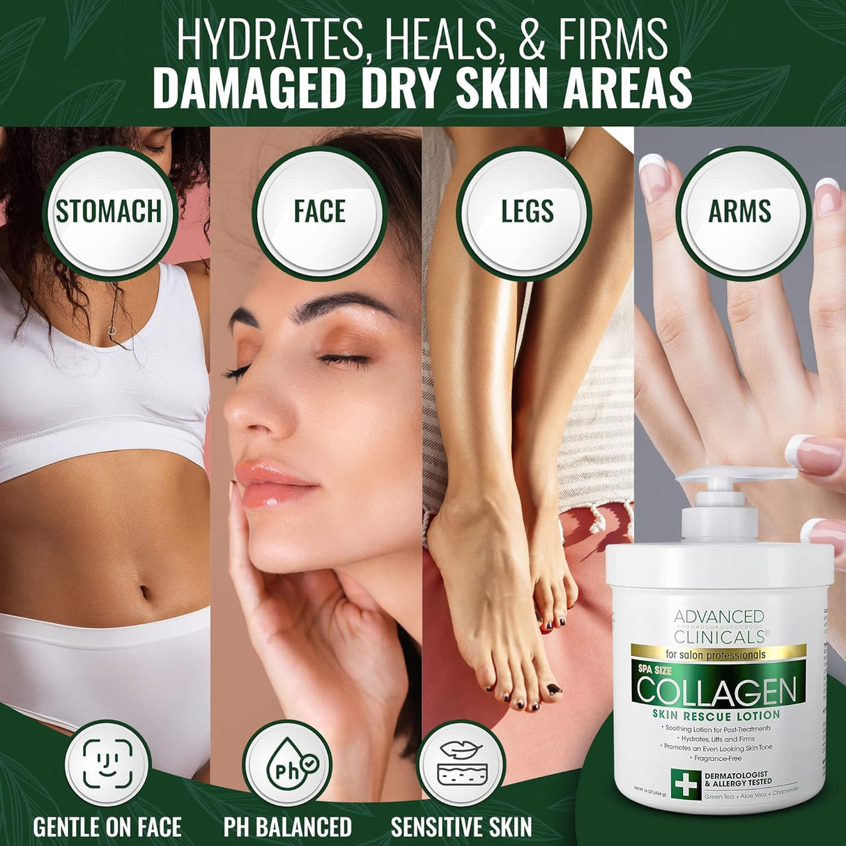 Loción facial de colágeno y ácido hialurónico crema corporal