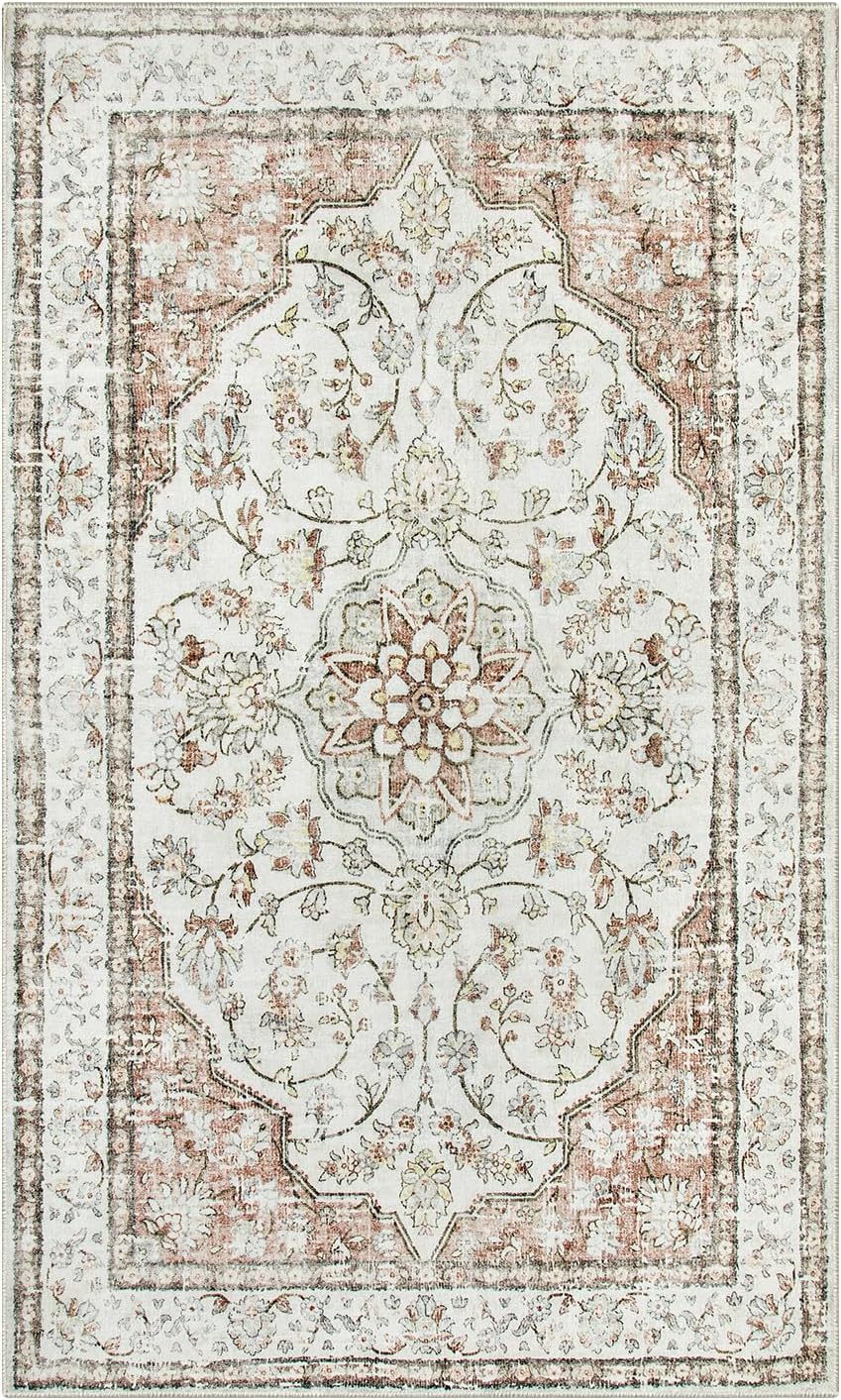 Alfombra tradicional oriental de 3 x 5, Terracota Lahome