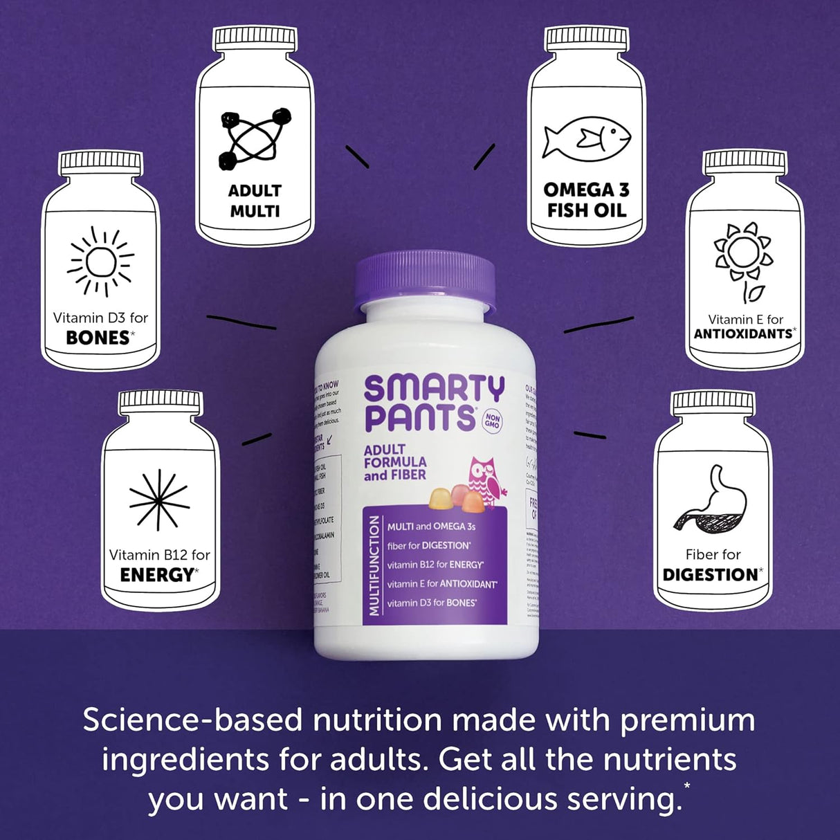 Multivitamínico diario para adultos con fibra SmartyPants