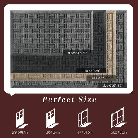 Alfombra de Entrada Antideslizante, Perfil Bajo, 36 x 24