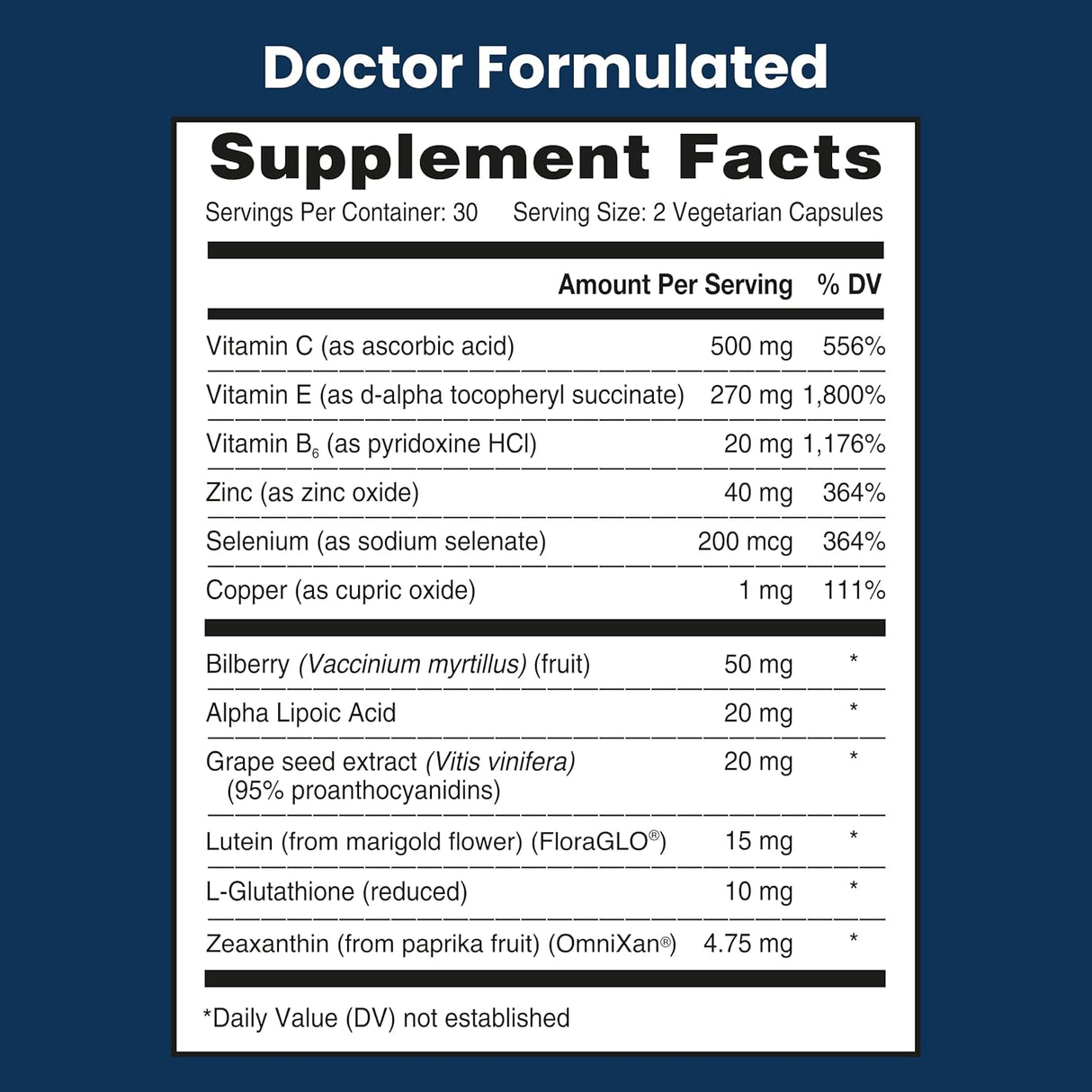 Suplementos Alimenticios oculares formuladas por médicos