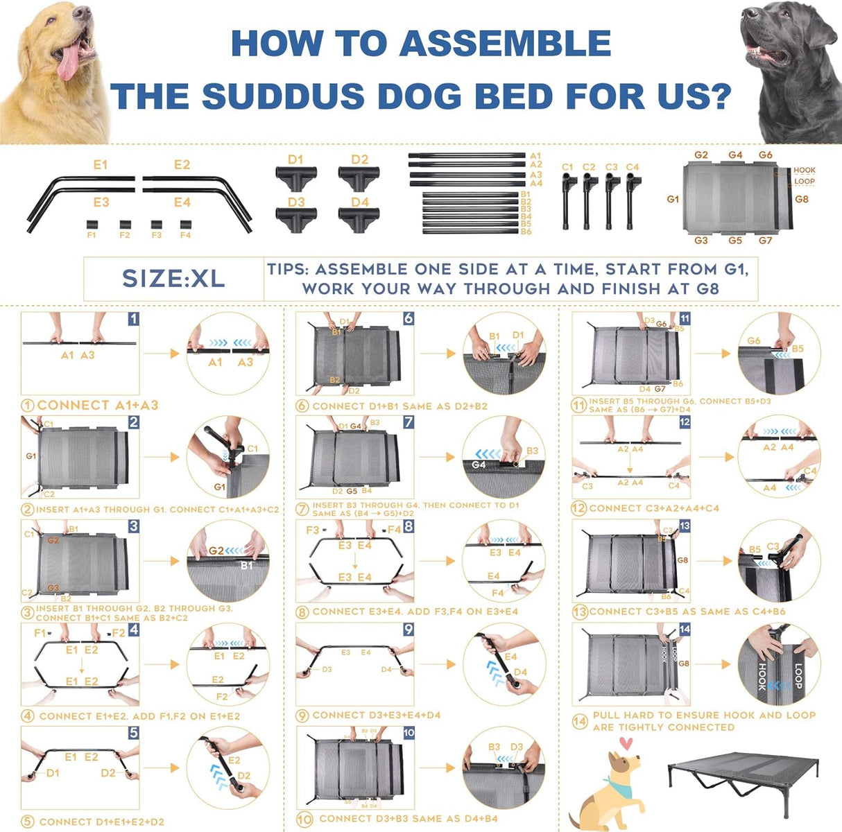 Cama Elevada para Perros Suddus, Impermeable, X-Large