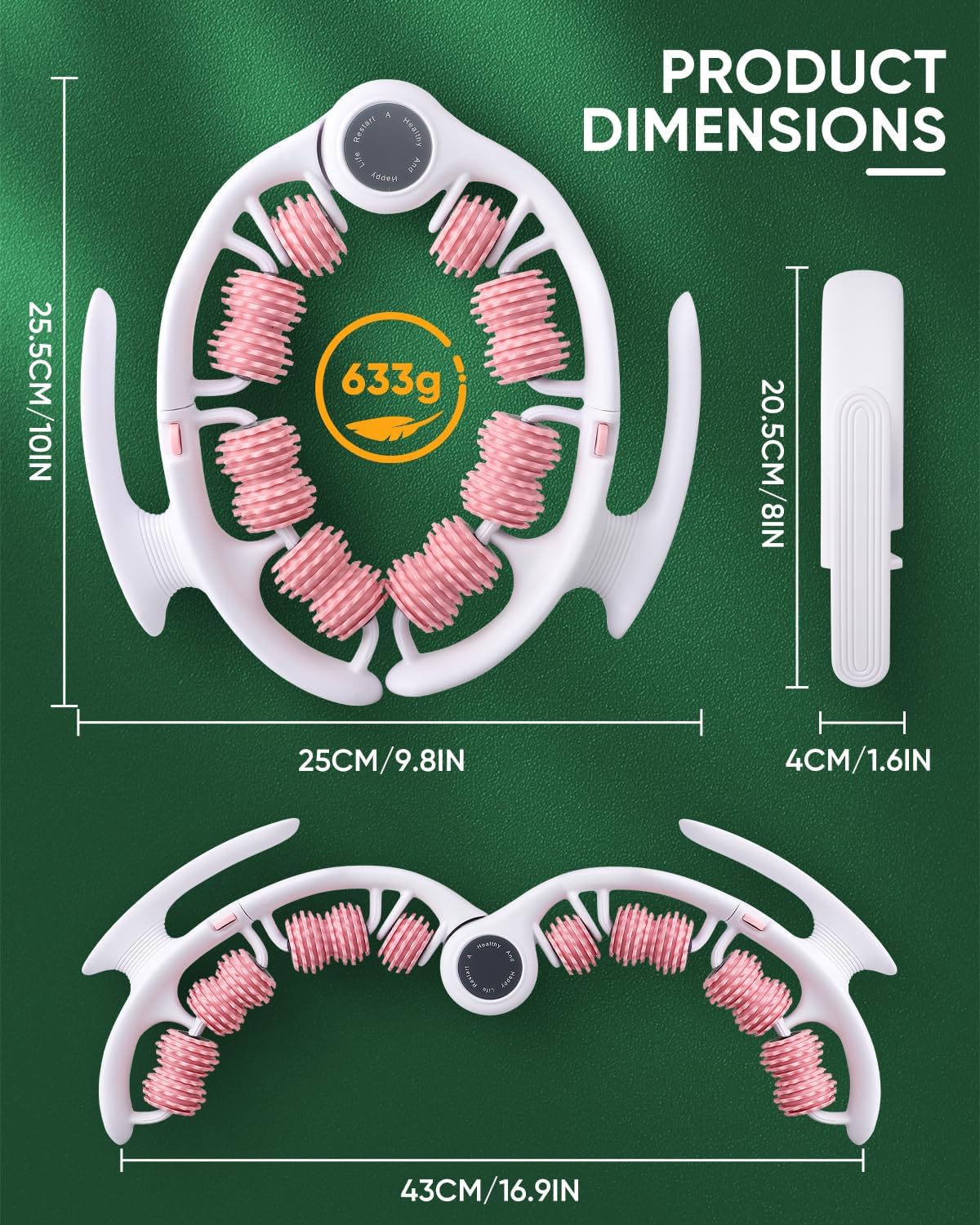 Masajeador de Celulitis ONUEMP, Rodillo Muscular, Alivio Profundo