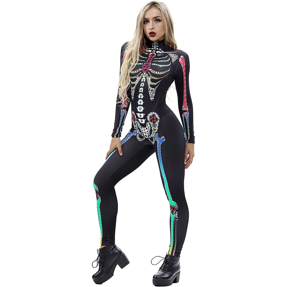 Disfraces de Esqueleto de Halloween negro talla L