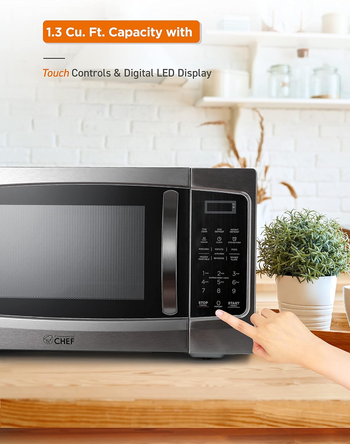 Horno Microondas Comercial Chef 1.3 Cu Ft 1000W con Timer