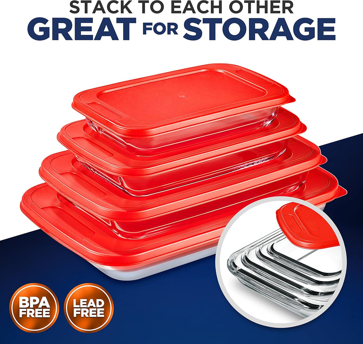 4 juegos de utensilios de vidrio para hornear NutriChef