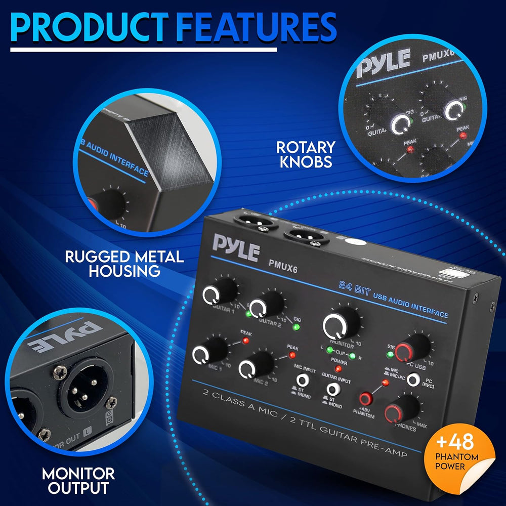 Amplificadores Interfaz de audio USB profesional  PMUX6