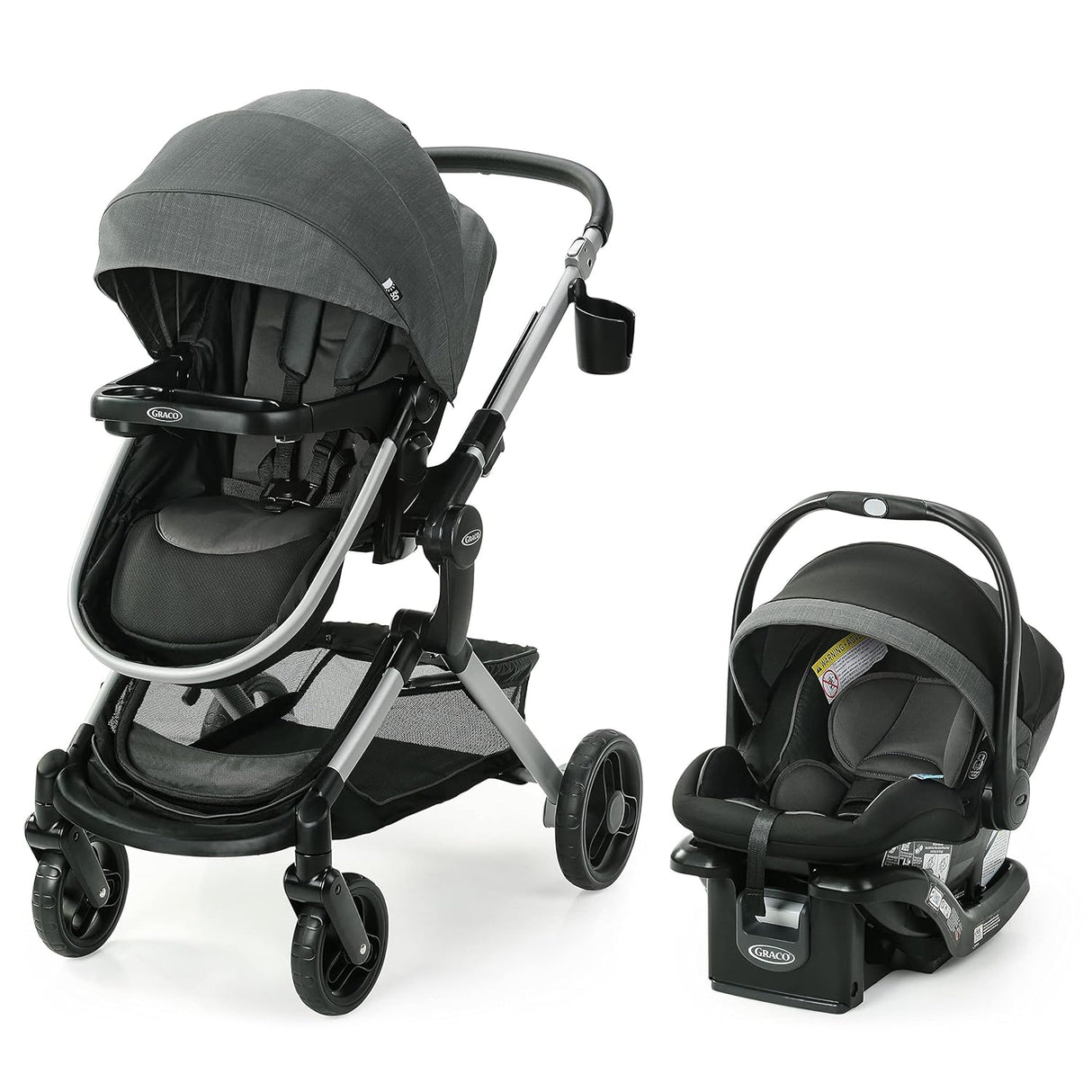 Cochecito de bebé con asiento reversible de altura ajustable
