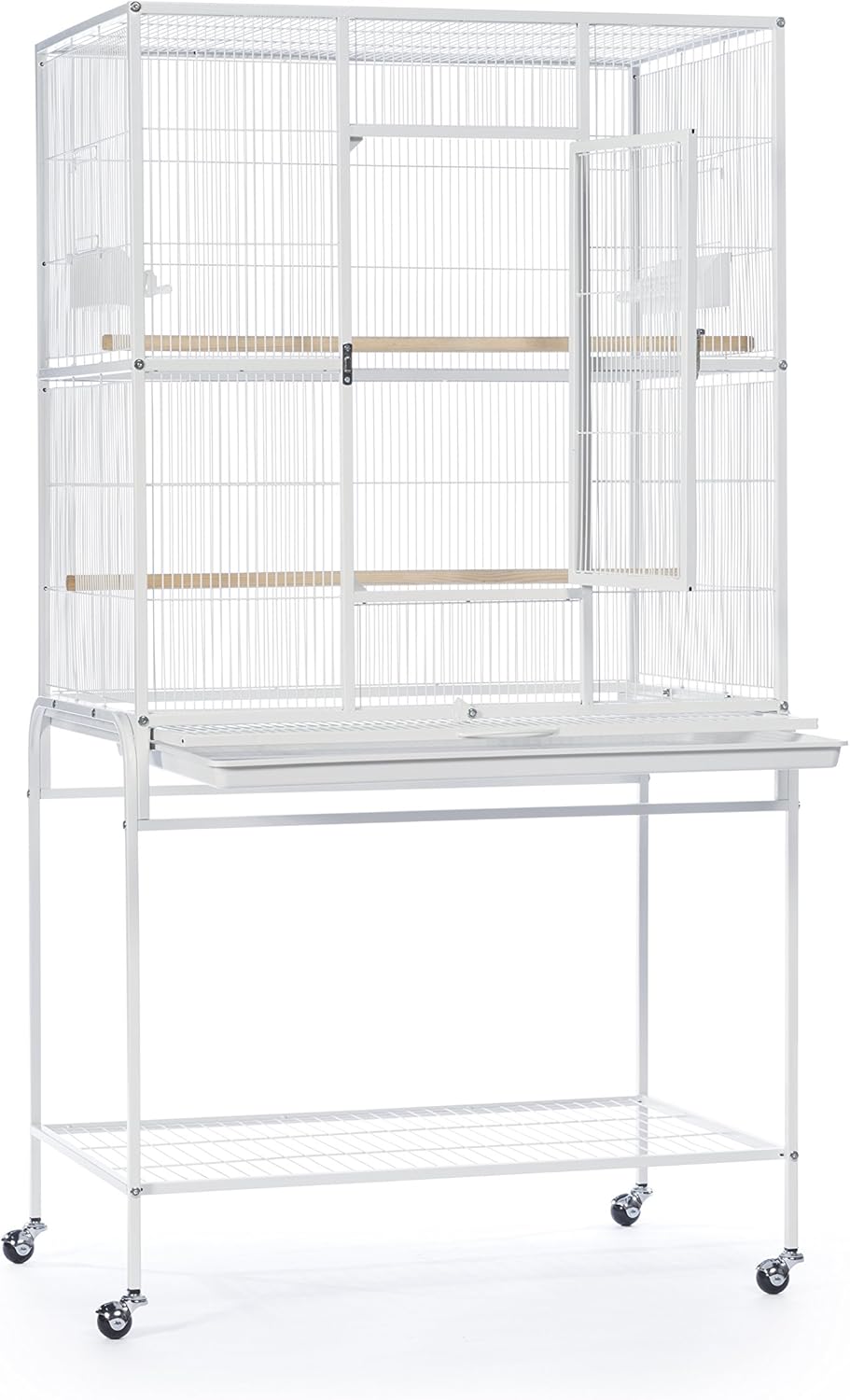 Jaula de vuelo de hierro forjado con soporte tiza blanca