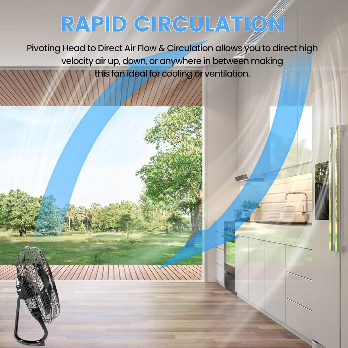 Ventilador de Piso Simple Deluxe 12 Recargable y Portátil