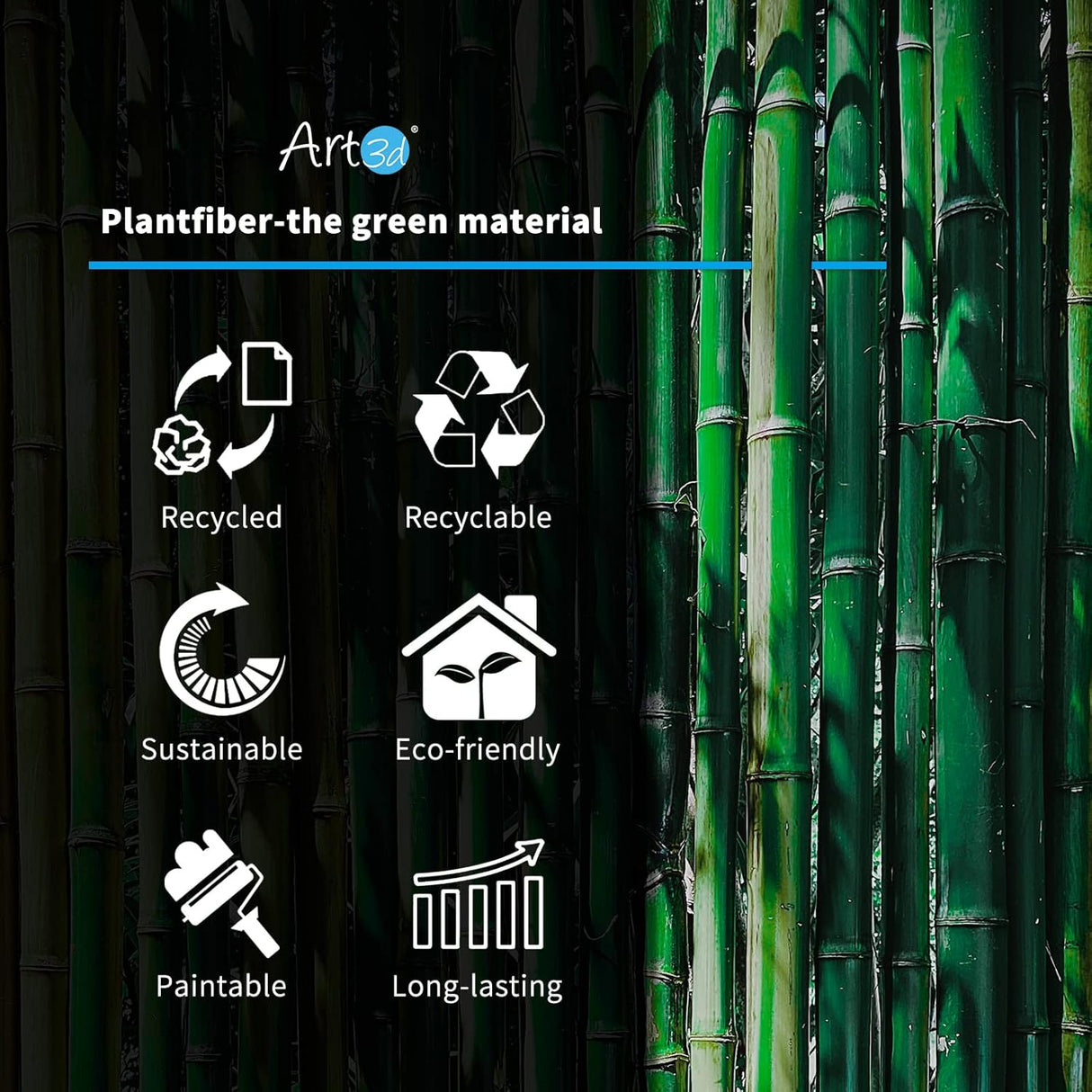 Paneles decorativos para pared 3D de Art3d de fibra vegetal