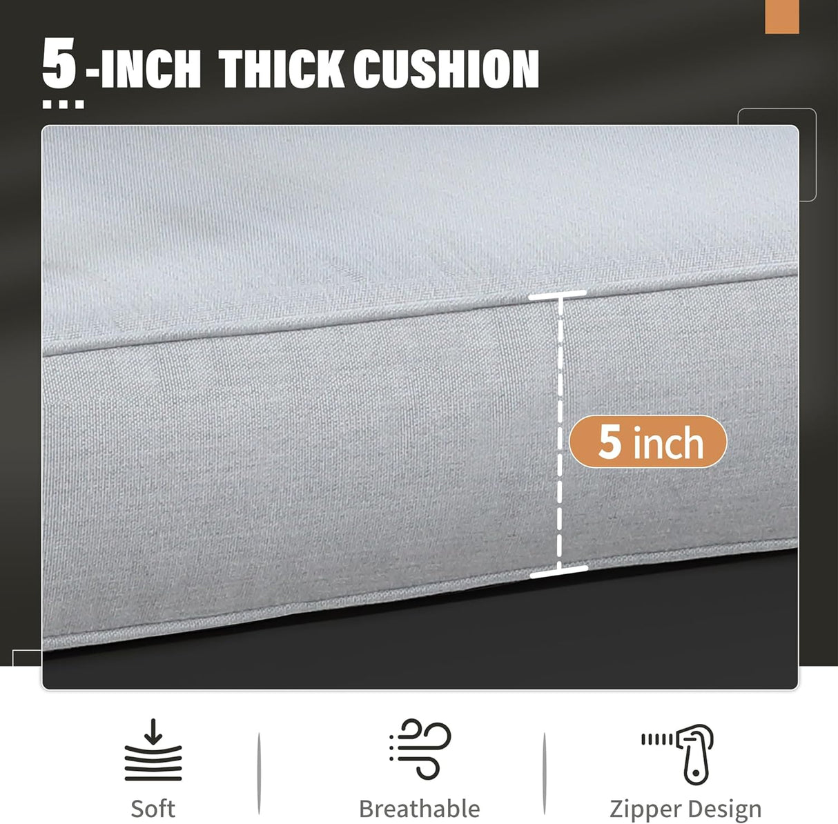 Solaste Juego de muebles de aluminio para exteriores, 4 piezas, sofá seccional de conversación con mesa, marco negro y cojín gris