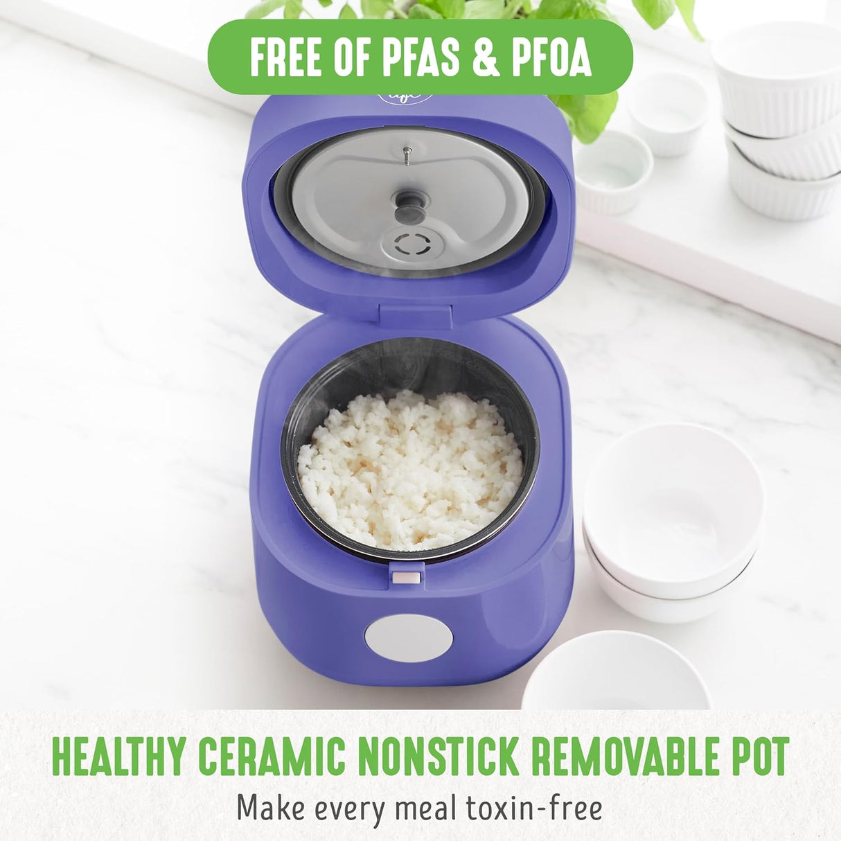 Arrocera Digital GreenLife 4 Tazas, Cerámica, Auto Presets