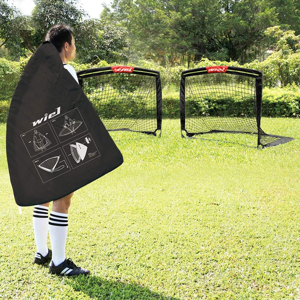 Arco de fútbol plegable, tiras reflectantes para niños