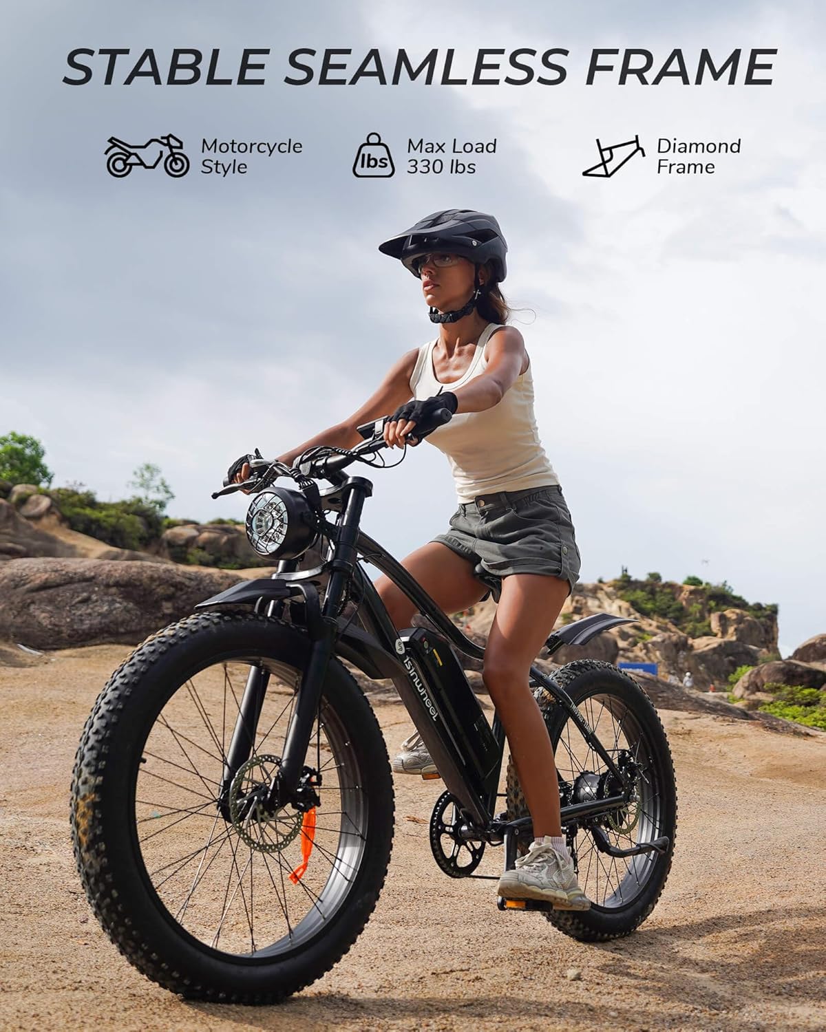 Bicicleta Eléctrica Isinwheel M10 Plus 900W, 75 Millas, 26 Fat Tire