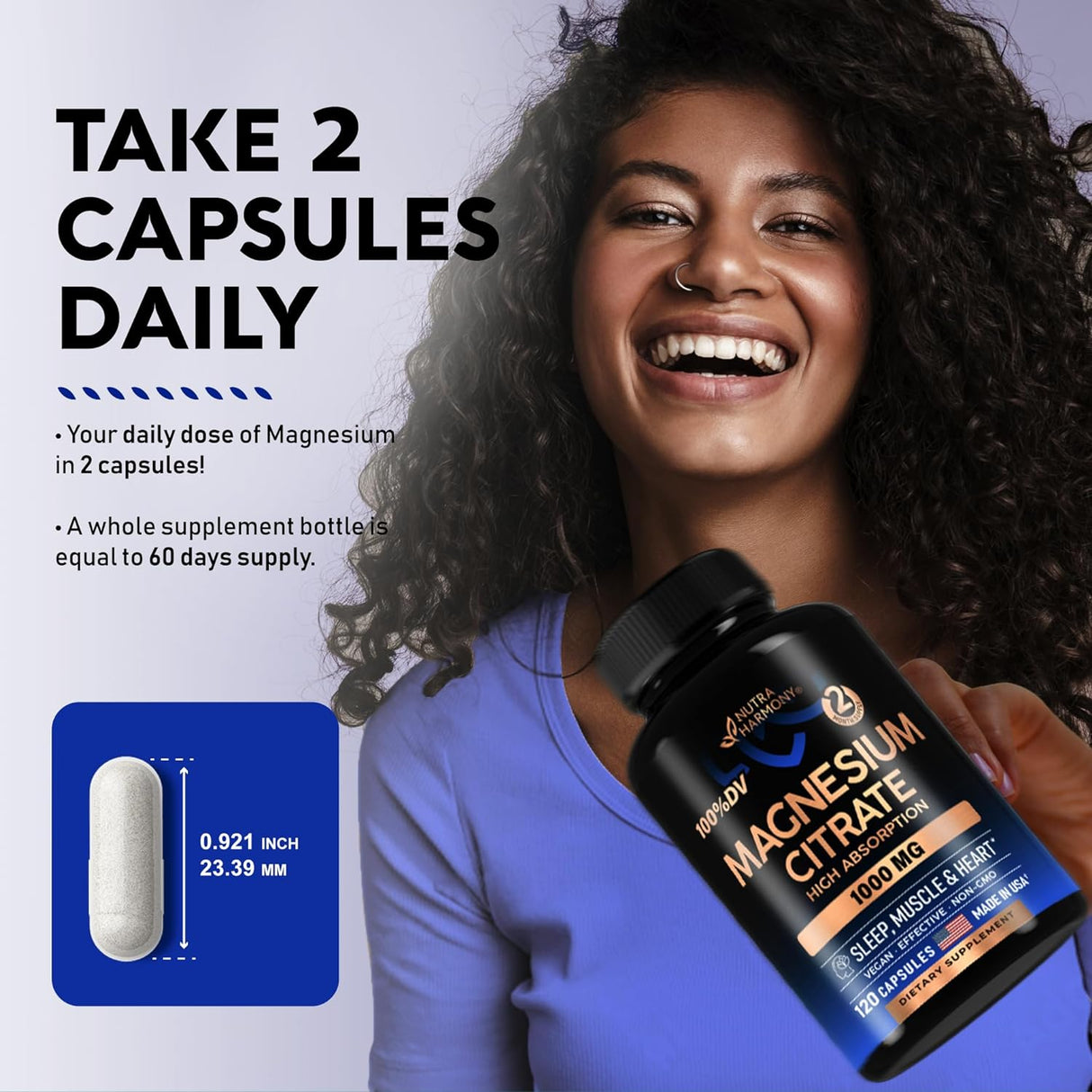 Cápsulas de Citrato de Magnesio 1000 mg - Alta Absorción