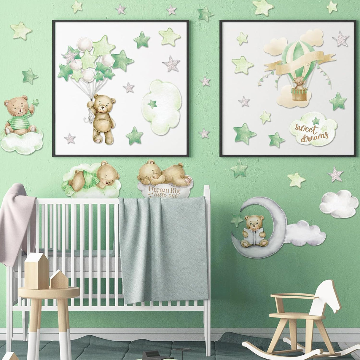 Pegatinas de Pared Yinder 12 Hojas Ositos y Vaca Highland